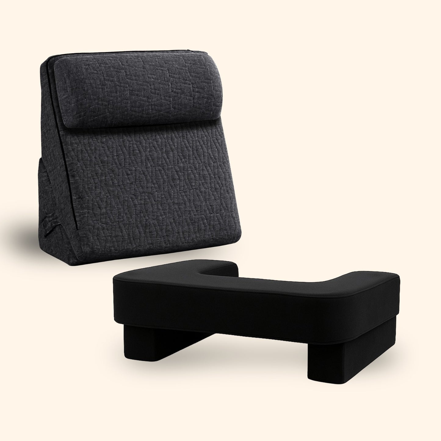 DualEase Comfort Set | ComfortPro Lapdesk Pillow & Adjustable Wedge Pillow with Headrest Combo