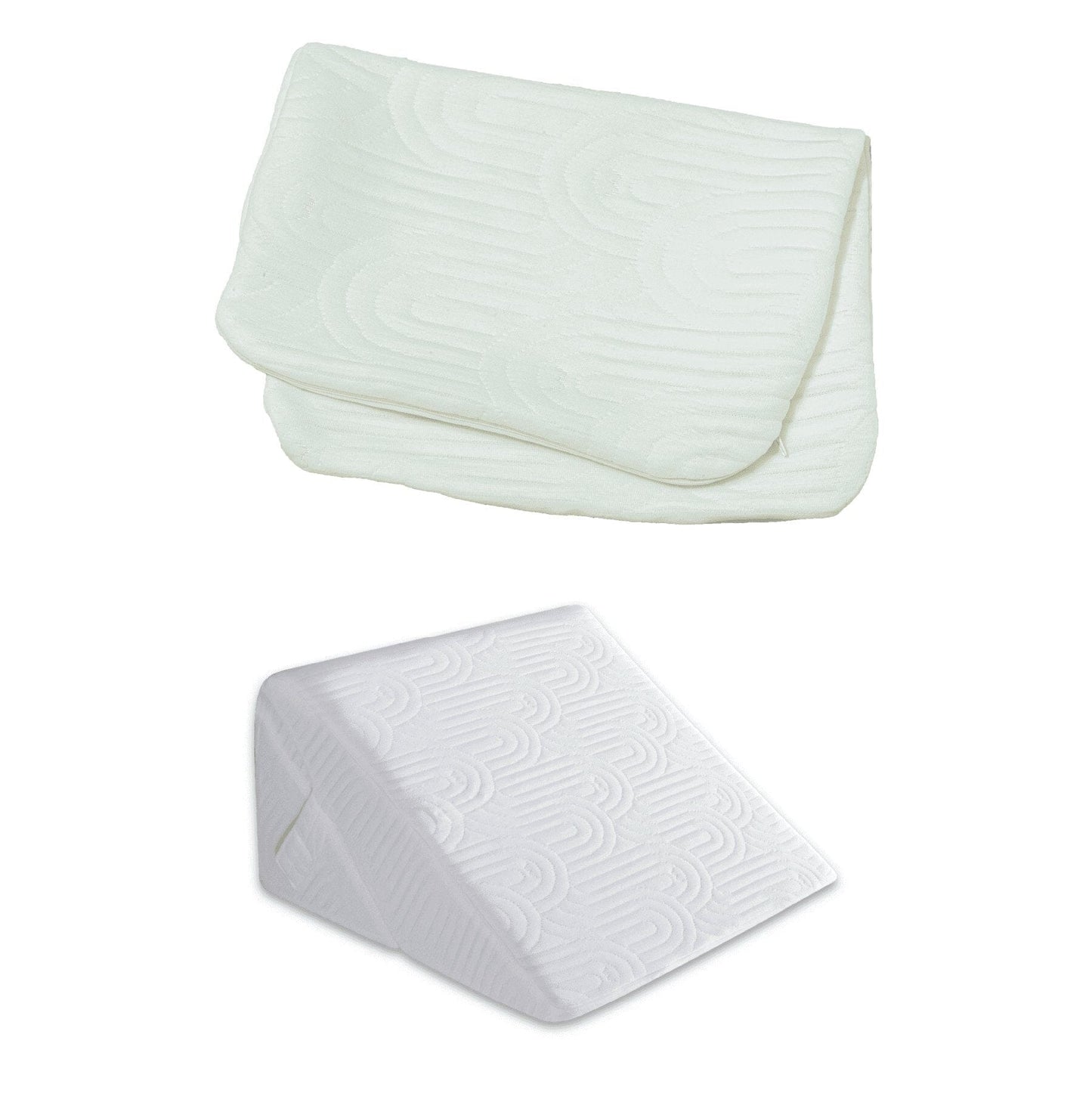 Adjustable Soft Fabric Wedge Pillow Cover The White Willow XL King- 24" x 22" Creamy Calm