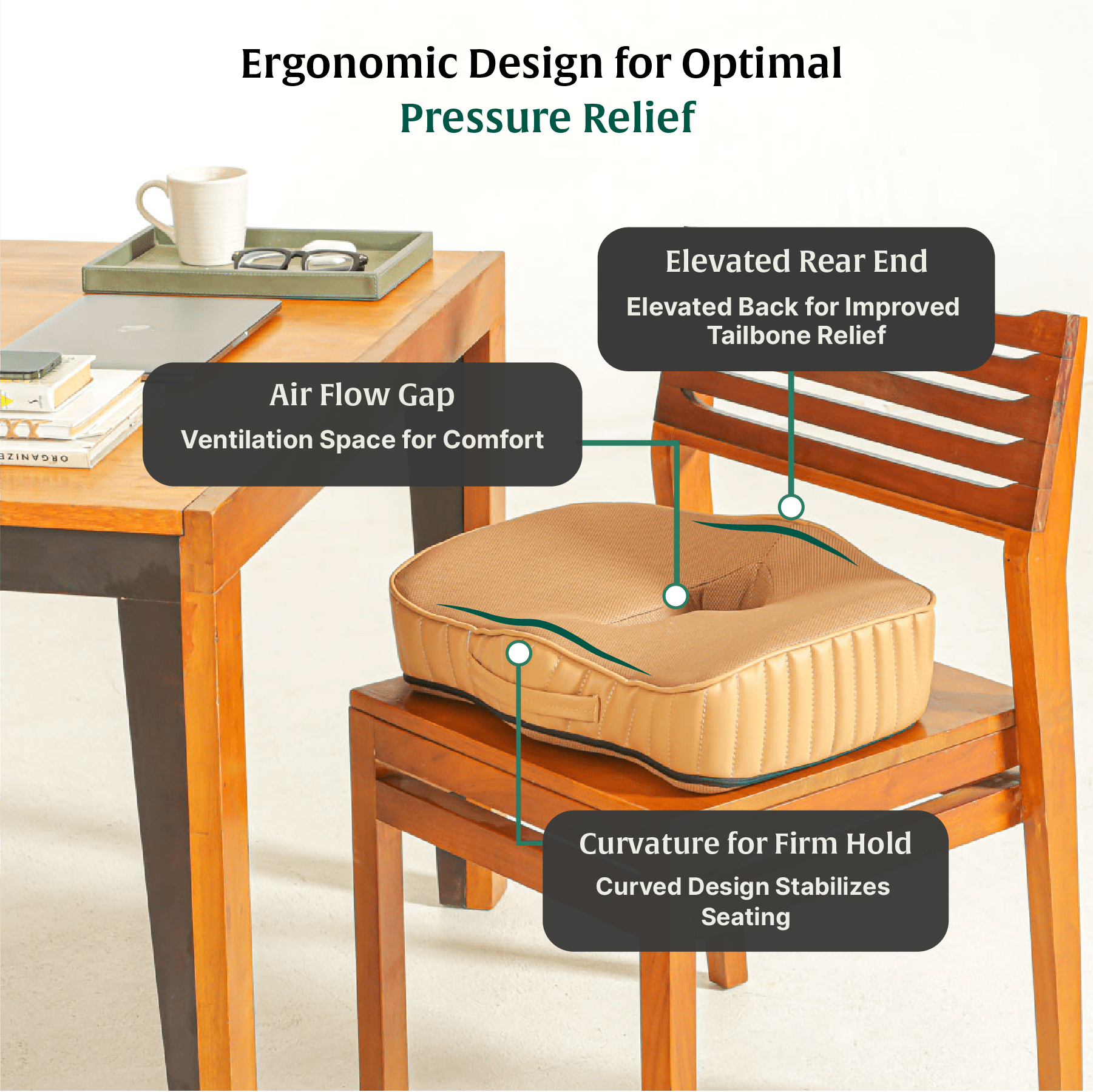 Coccyx Care Cushion - Seat Cushion - The White Willow