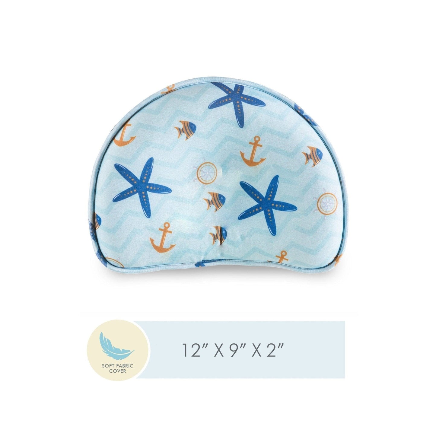 Baby Head Support Pillow Cover Only Pillow Cover The White Willow Whale Head Support Cover Only Blue