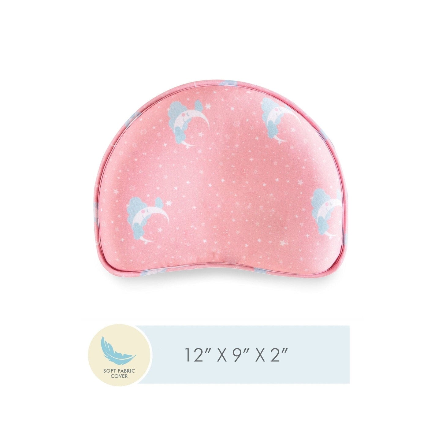 Baby Head Support Pillow Cover Only Pillow Cover The White Willow Whale Head Support Cover Only Pink