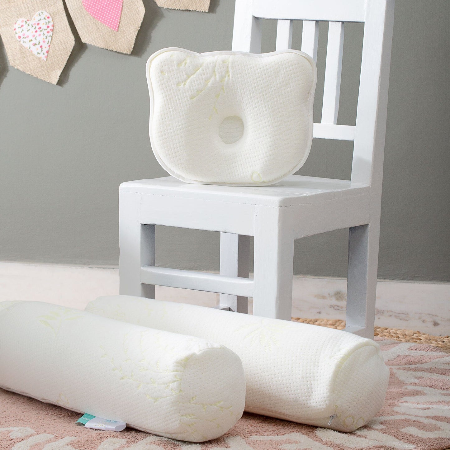 Bumblebee - Memory Foam Set of 2 Baby Bolster & Head Support Pillow - Soft Combo-0-12 Months-Baby-Pillow The White Willow