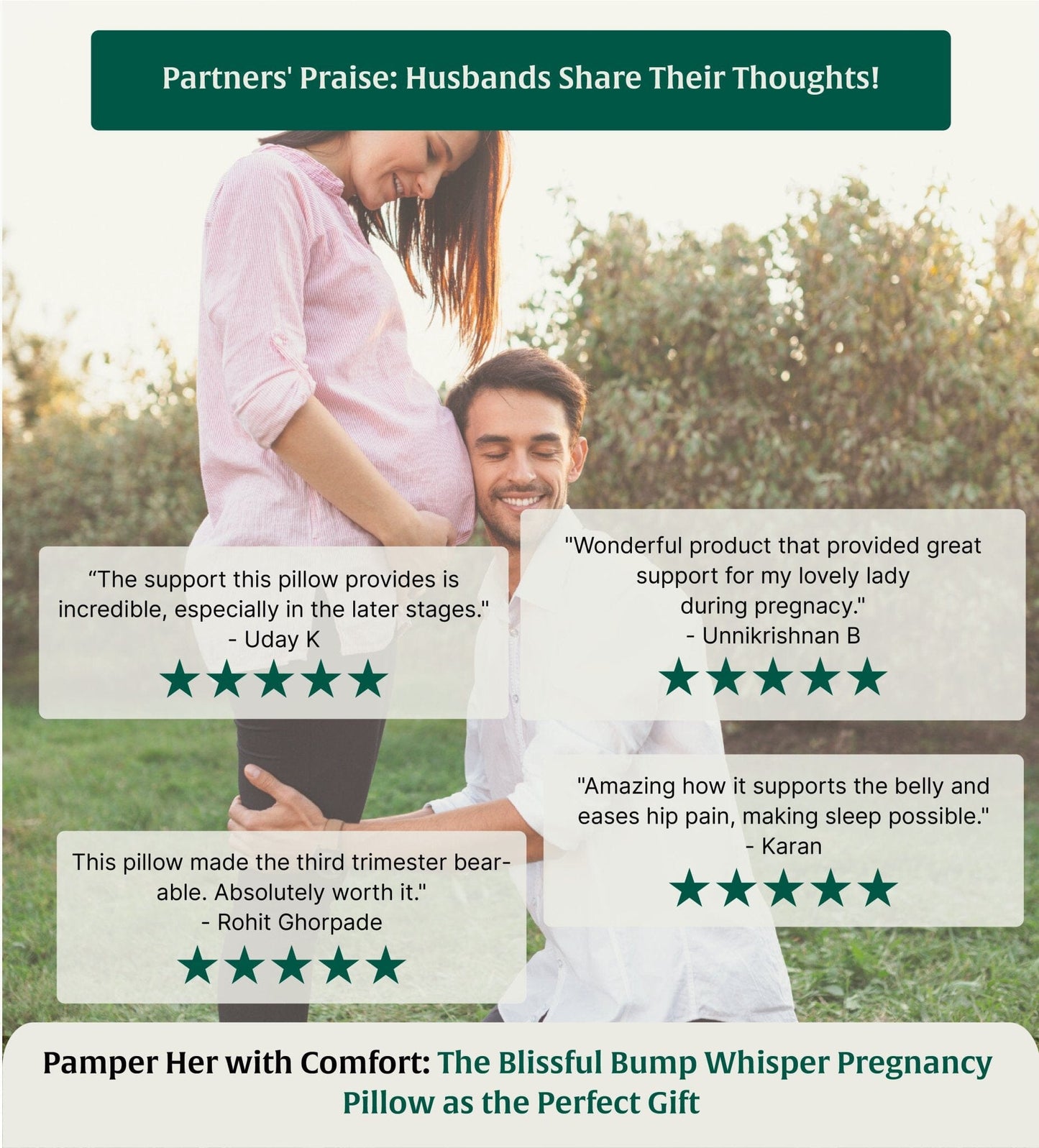 C - Shape Pregnancy Pillow - Blissful Bump Whisper - Pregnancy Pillow - The White Willow