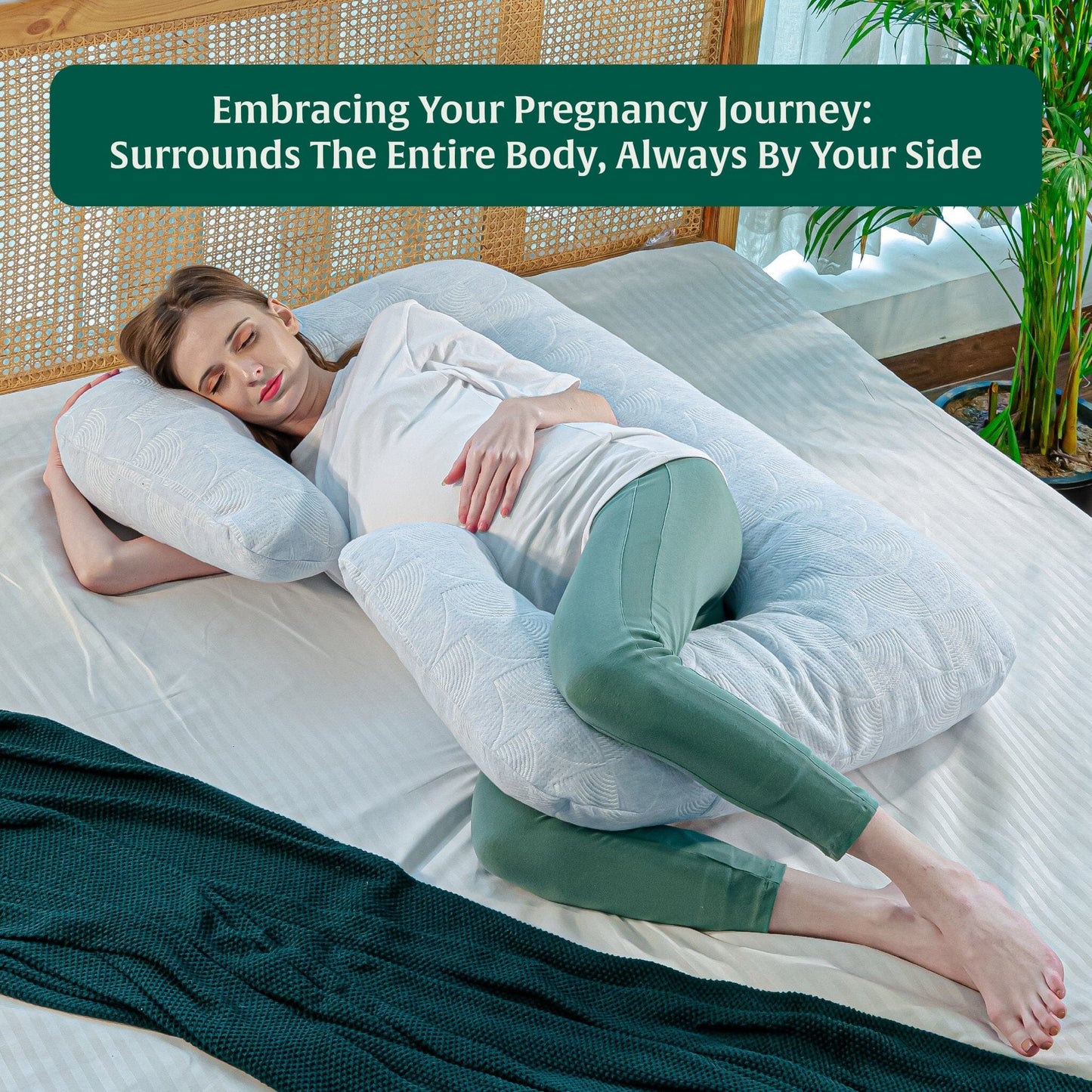 C - Shape Pregnancy Pillow - Blissful Bump Whisper - Pregnancy Pillow - The White Willow