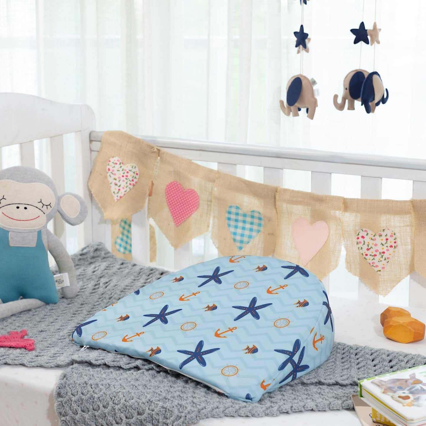 Circle Comfort Crib Wedge Baby-0-12 Months-Wedge The White Willow Blue