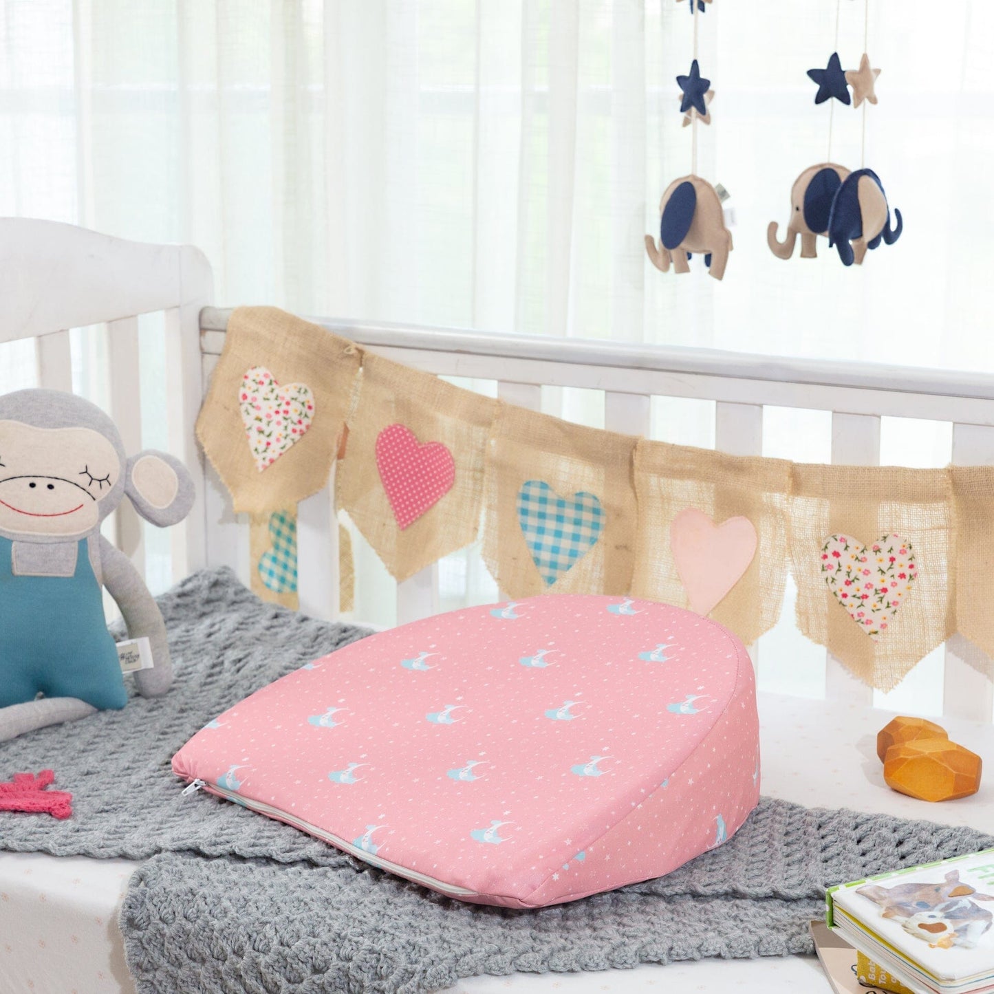 Circle Comfort Crib Wedge Baby-0-12 Months-Wedge The White Willow Pink