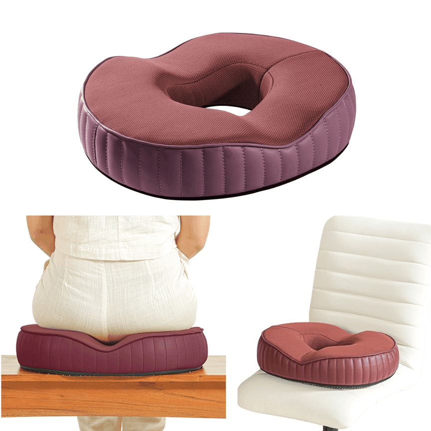 Circle Ease Donut Pillow Seat Cushion The White Willow Soft ~ Memory Foam ~ Below 60 kg Berry