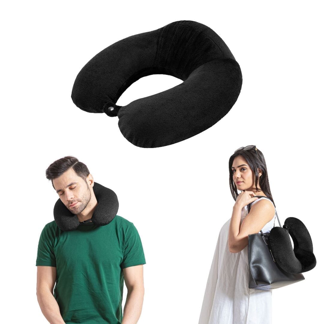 Classic Comfort Plus Travel Neck Pillow Travel Pillow The White Willow Black 2