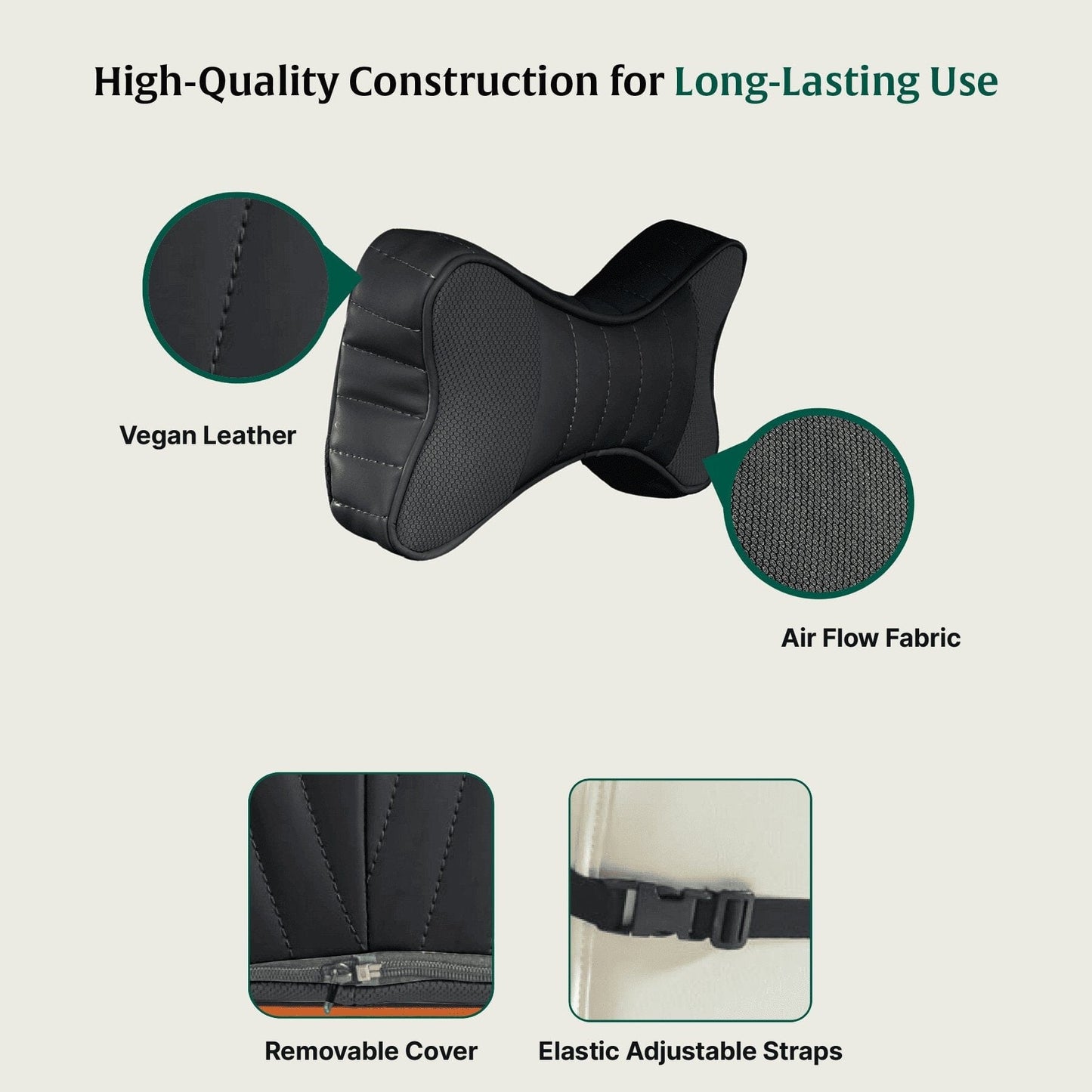 Classic Curve Car Neckrest Travel Pillow The White Willow