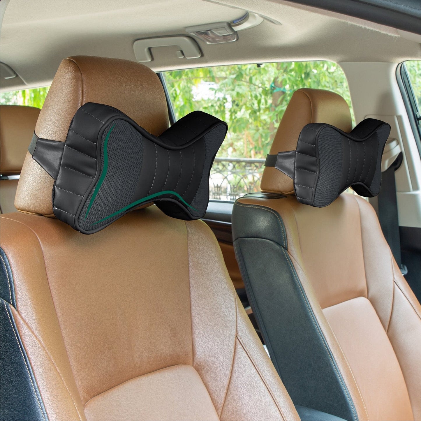 Classic Curve Car Neckrest Travel Pillow The White Willow Midnight 1