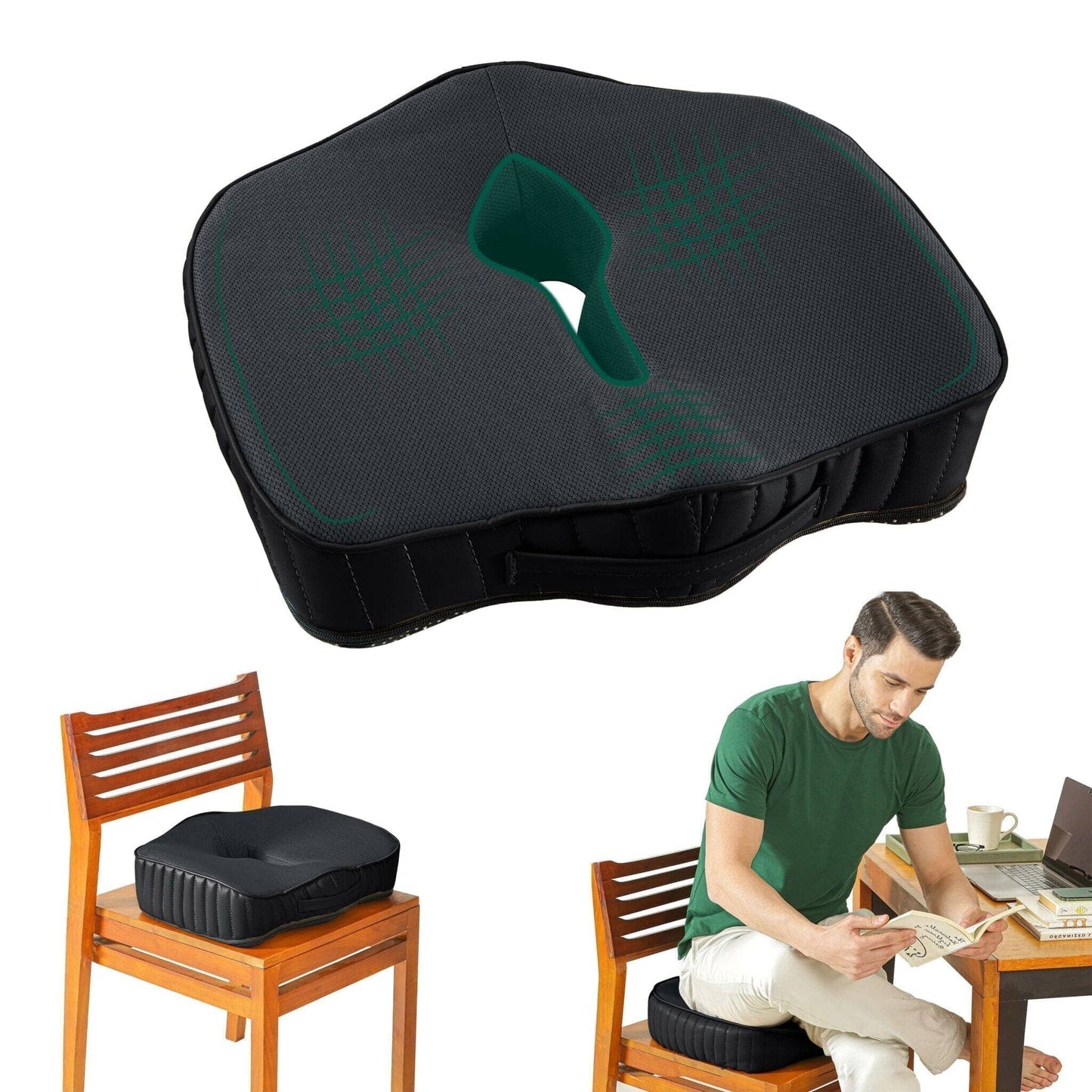 Coccyx Care Cushion Seat Cushion The White Willow Soft ~ Memory Foam ~ Below 60 kg Midnight