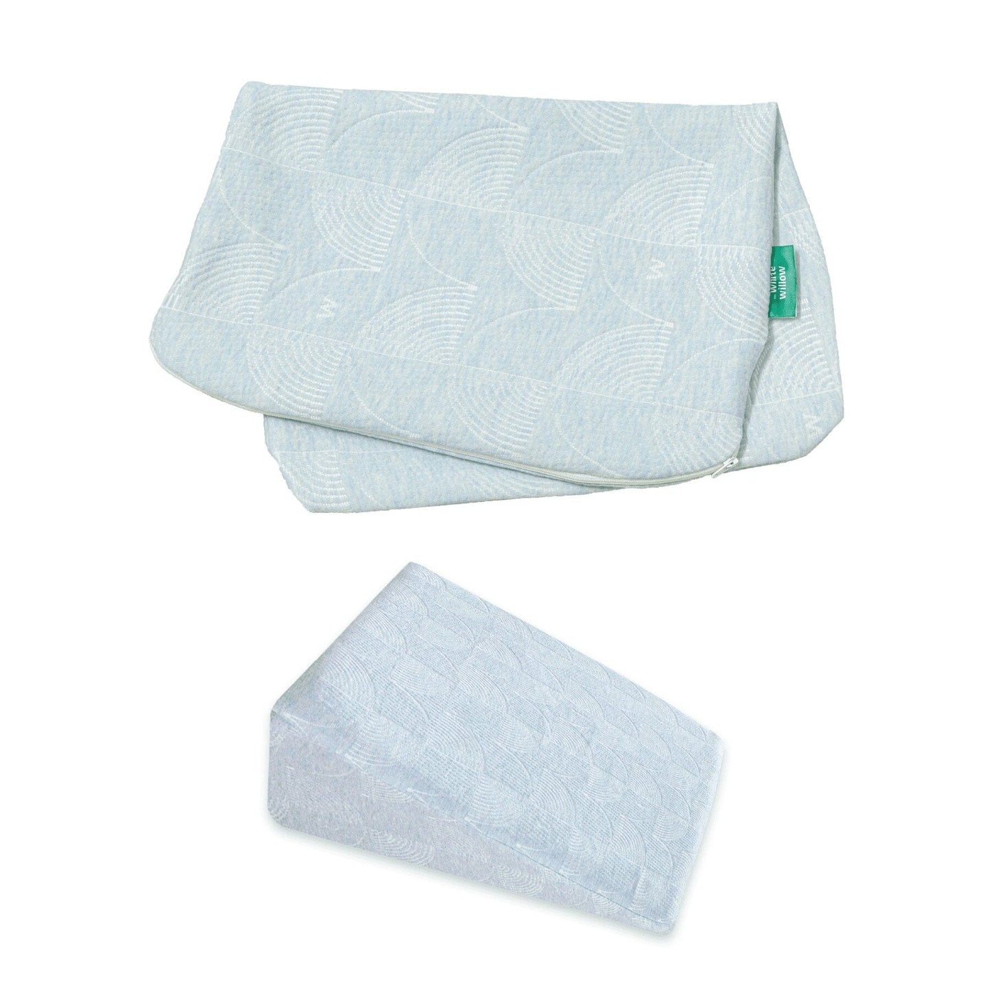 Cooling Gel Memory Foam Original Bed Wedge Pillows Cover Pillow Cover The White Willow Standard 18" x 18" 7" Inch Low Height Misty Blue Hush