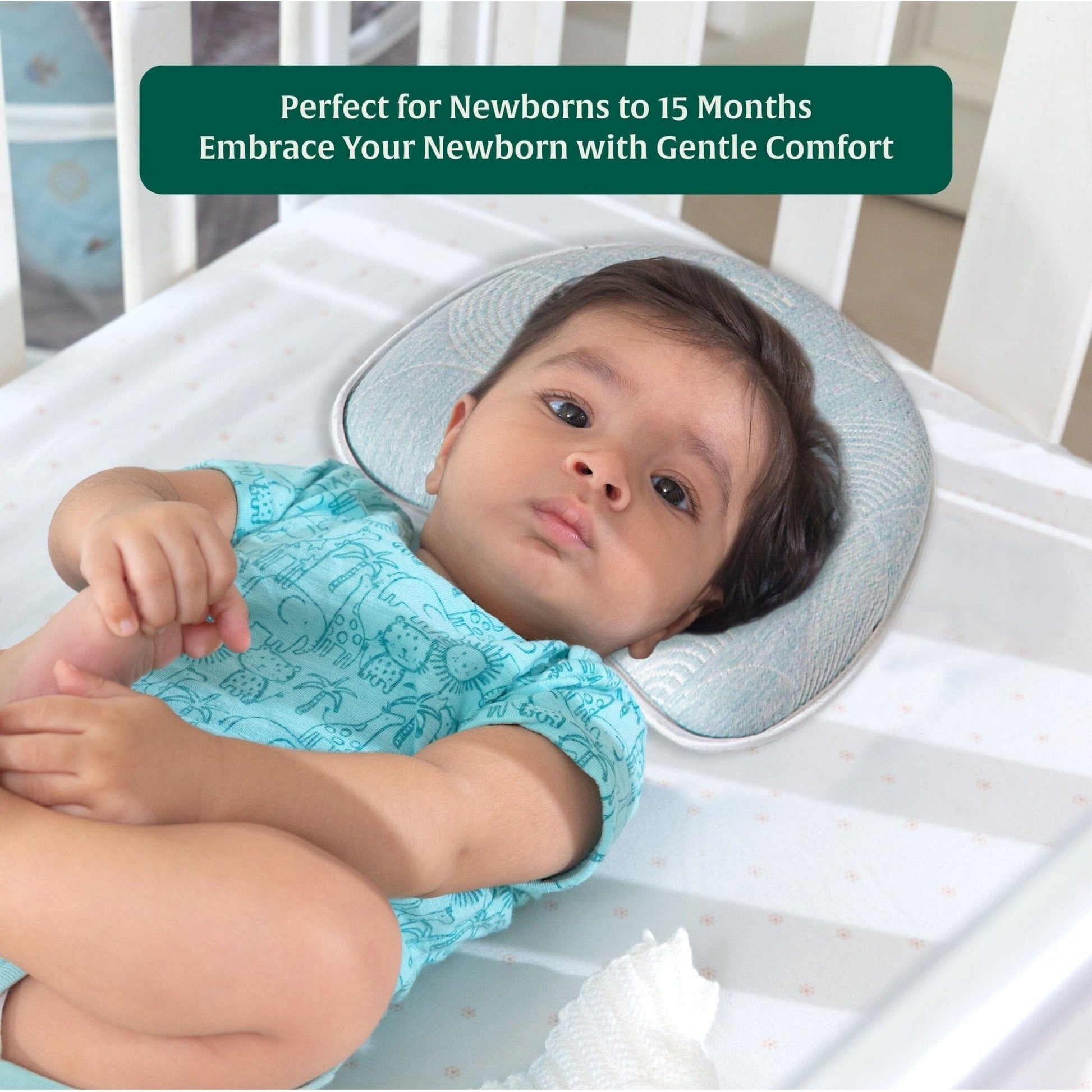 Crescent Comfort Baby Pillow Baby-0-12 Months-Pillow The White Willow