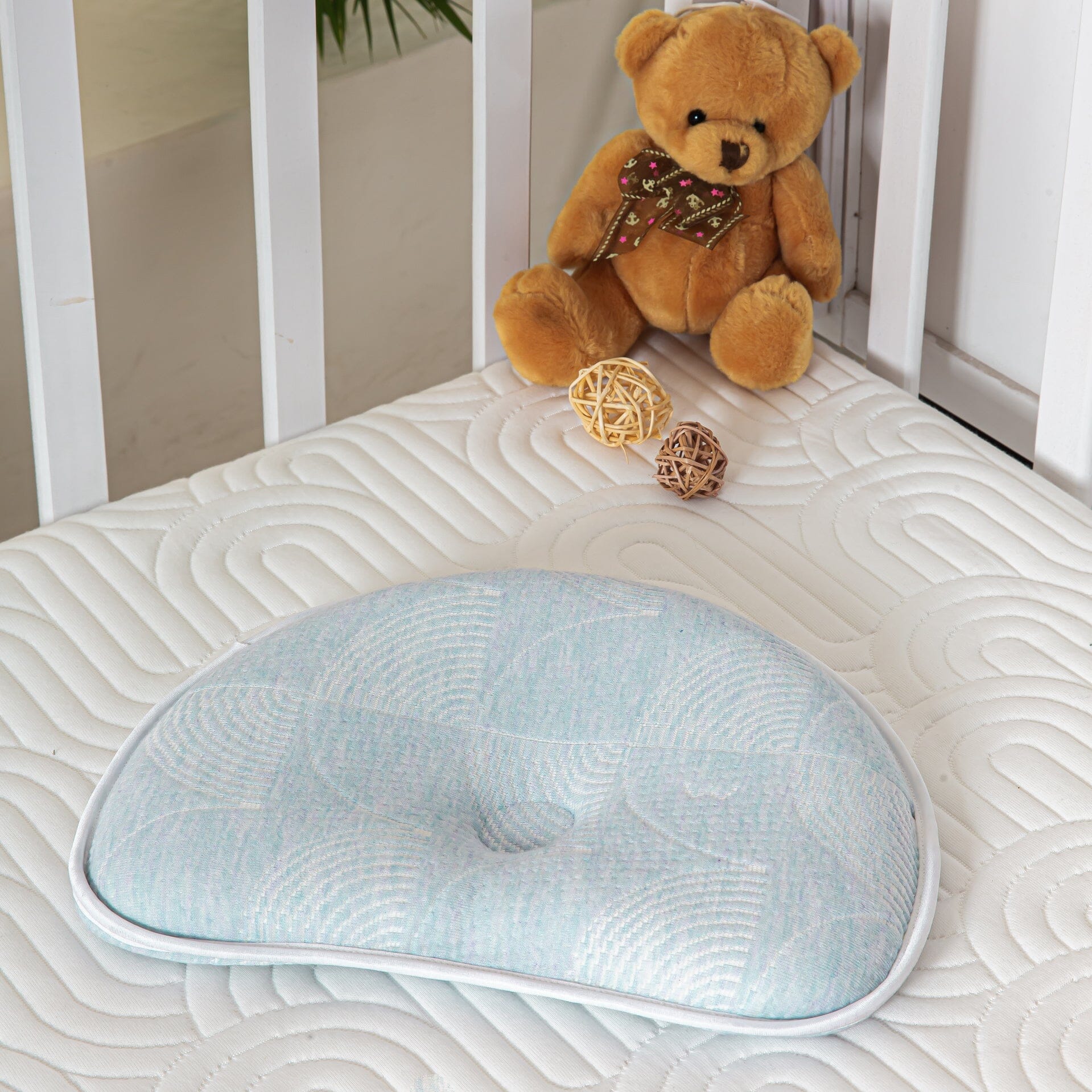 Crescent Comfort Baby Pillow Baby-0-12 Months-Pillow The White Willow Misty Blue Hush