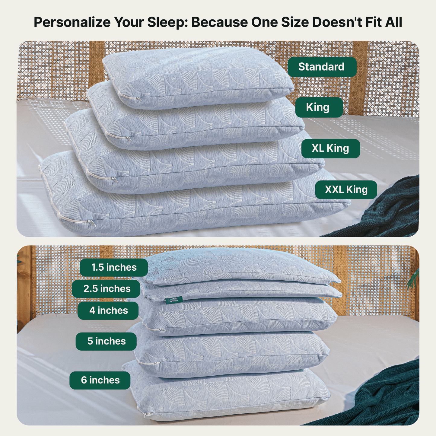 Cypress - Memory Foam Pillow - Regular - Medium Firm Regular Pillow The White Willow