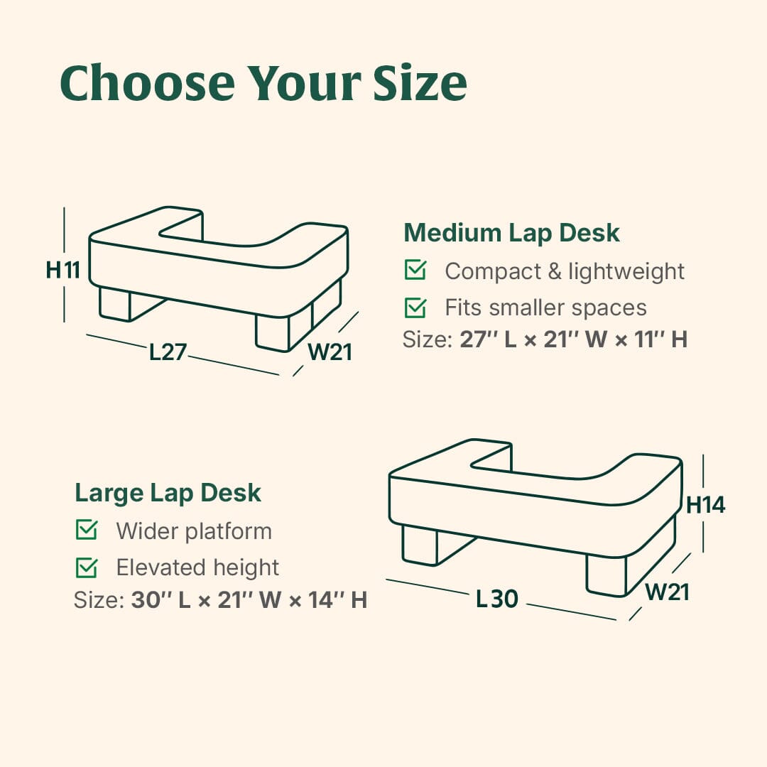 DualEase Comfort Set | ComfortPro Lapdesk Pillow & Adjustable Wedge Pillow with Headrest Combo - The White Willow