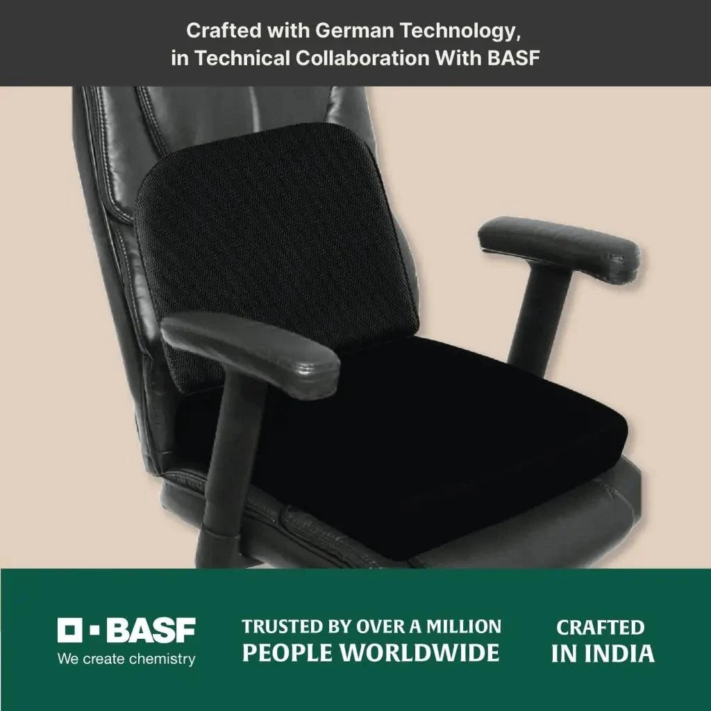 EaseFlex Comfort Duo- SlimEase Back Cushion & PoshRest Square Seat Pad Combo-Back-Seat The White Willow
