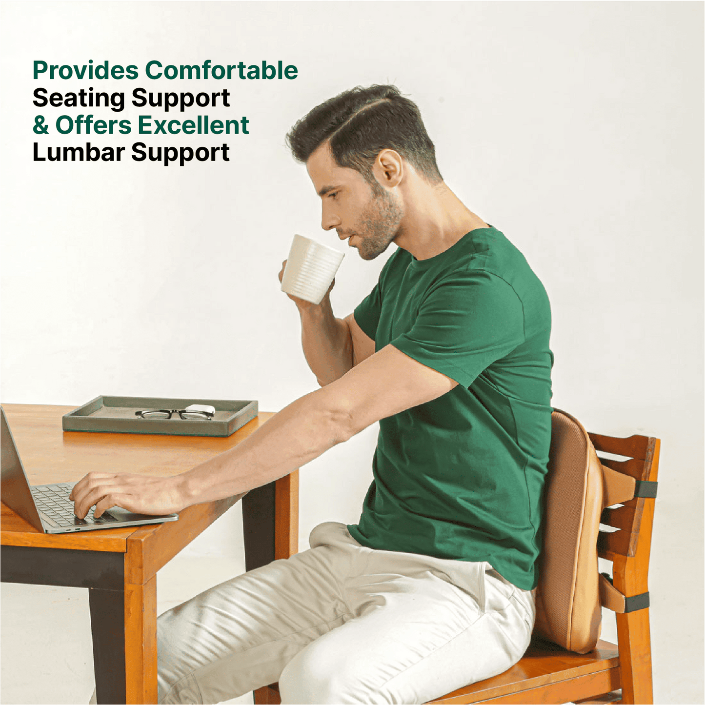 EaseOn-The-Go Travel Pillow Lumbar Back Support The White Willow