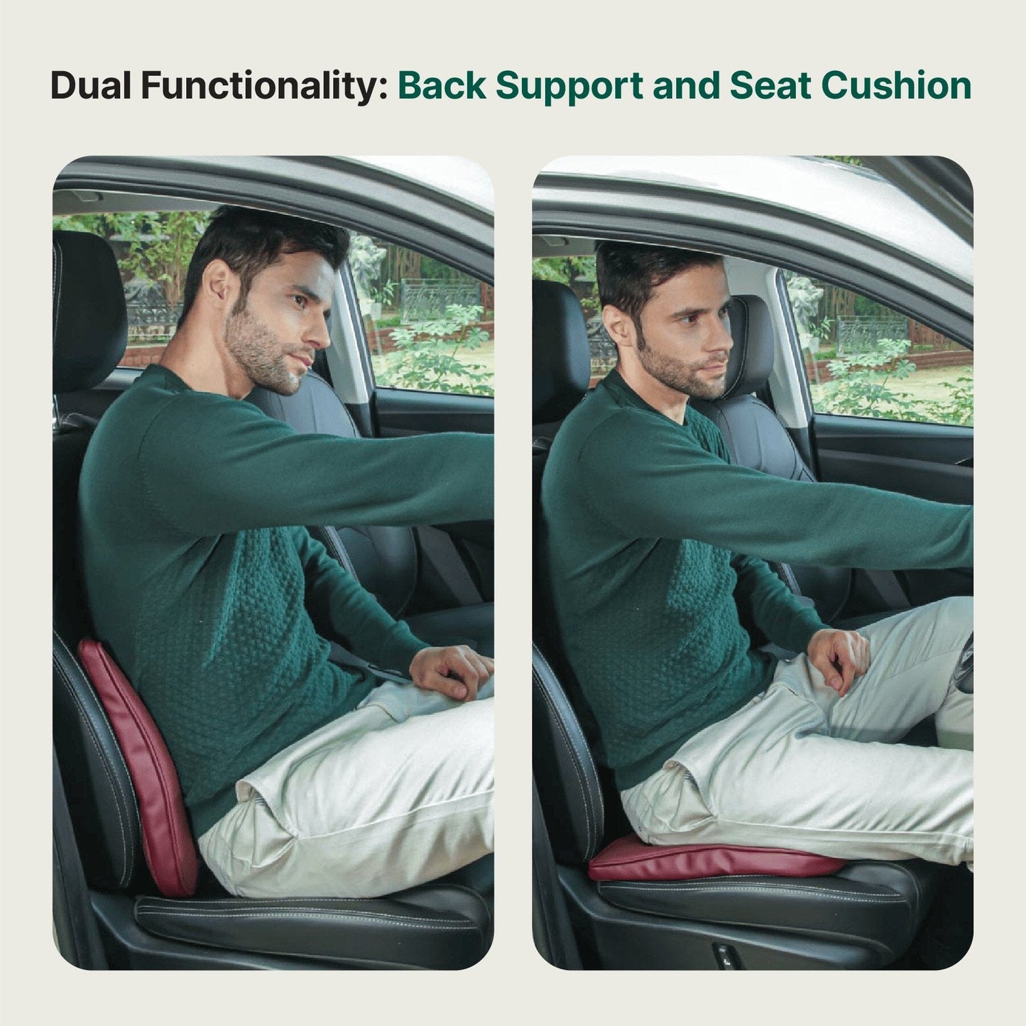 EaseOn-The-Go Travel Pillow Lumbar Back Support The White Willow