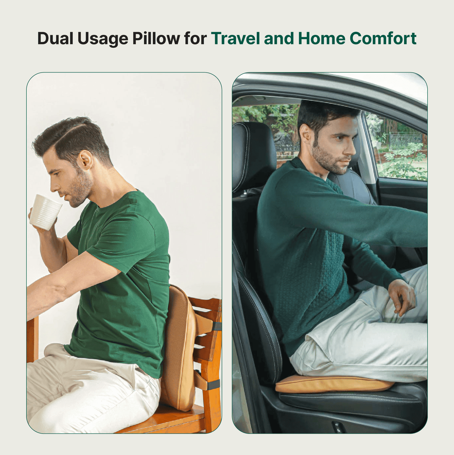 EaseOn-The-Go Travel Pillow Lumbar Back Support The White Willow