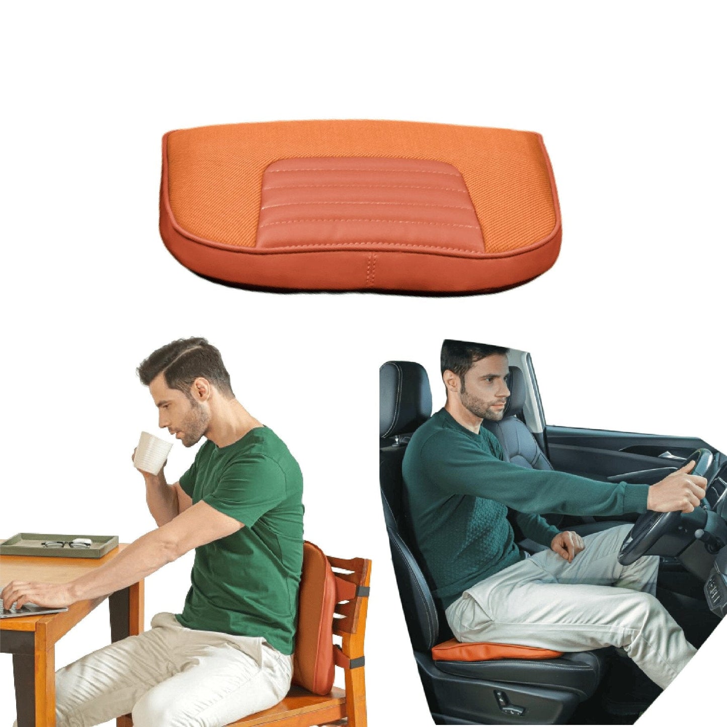 EaseOn-The-Go Travel Pillow Lumbar Back Support The White Willow Sandstone