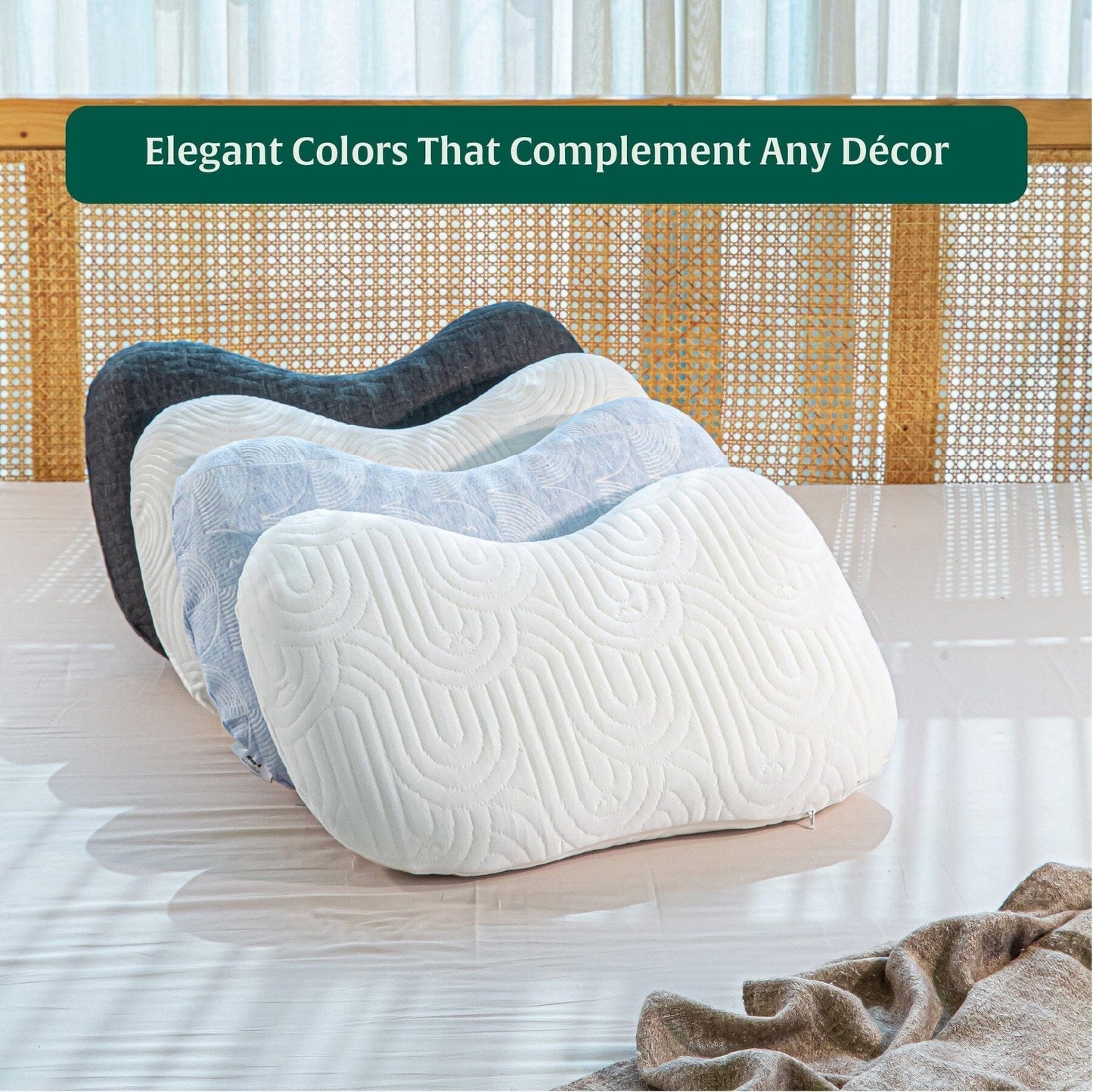 Eclipse Neck Comfort Pillow Cover Only Pillow Cover The White Willow