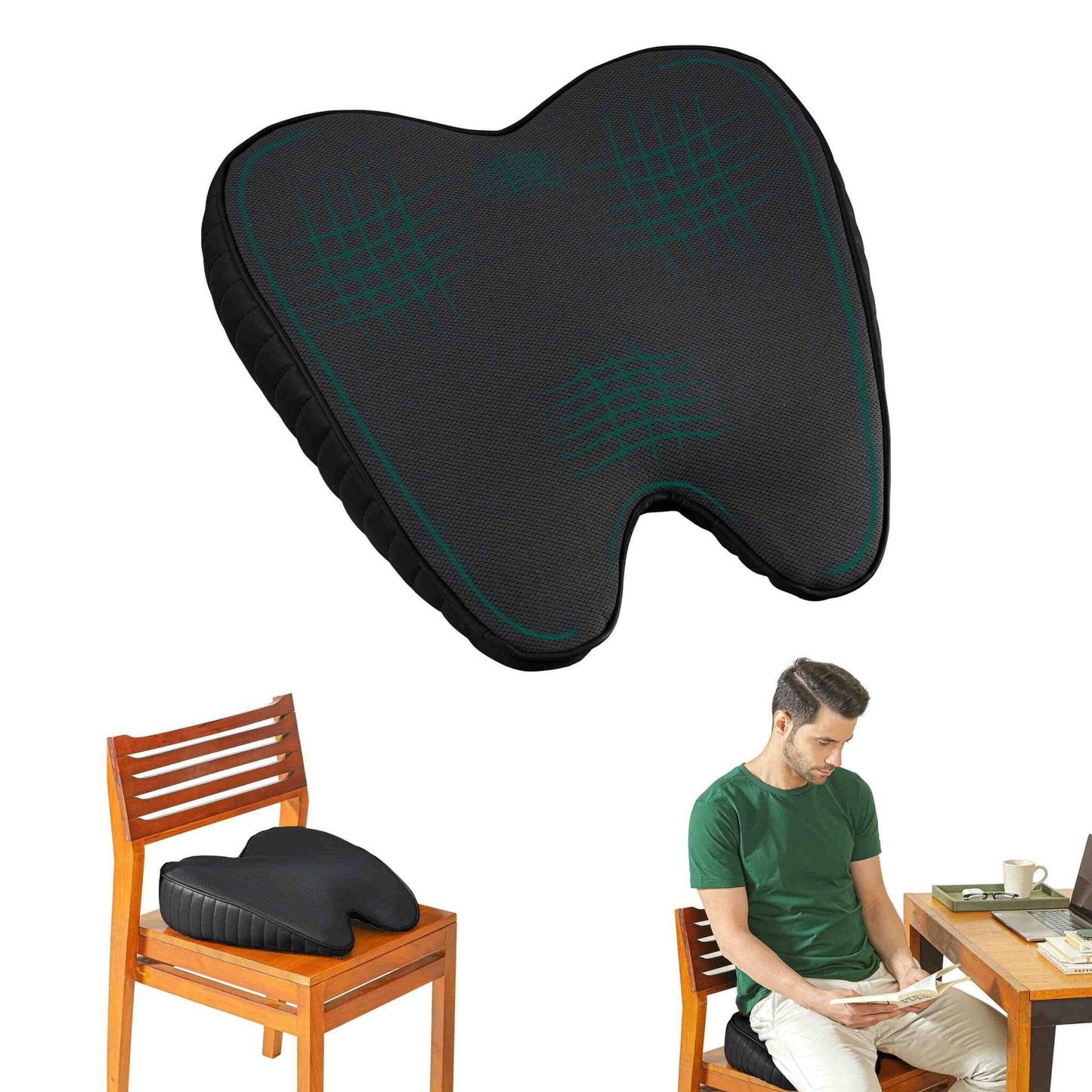 ErgoBum Seat Cushion Seat Cushion The White Willow Soft ~ Memory Foam ~ Below 60 kg Midnight