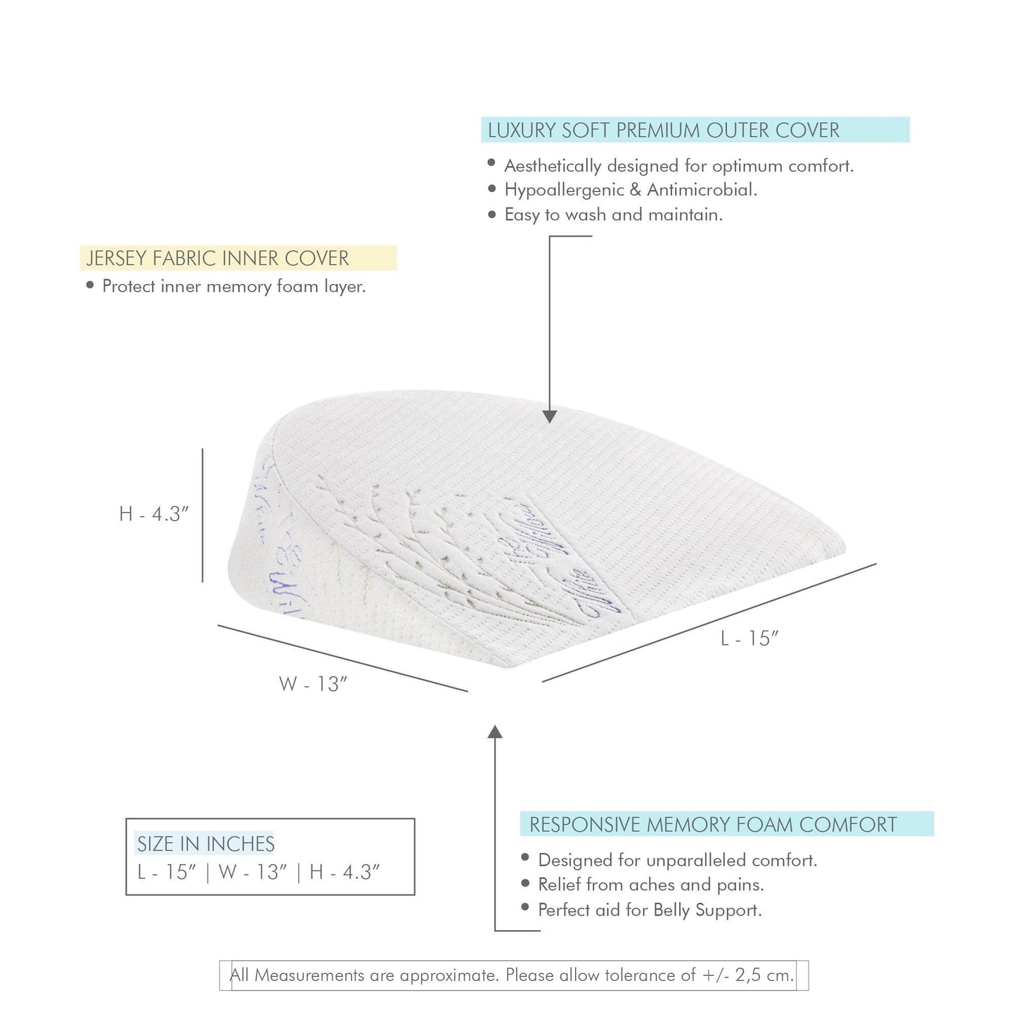 Essentia - Maternity Combo - C Shaped Pregnancy Pillow & Bed Wedge Pillow - Medium Firm Combo-Pregnancy Pillow The White Willow