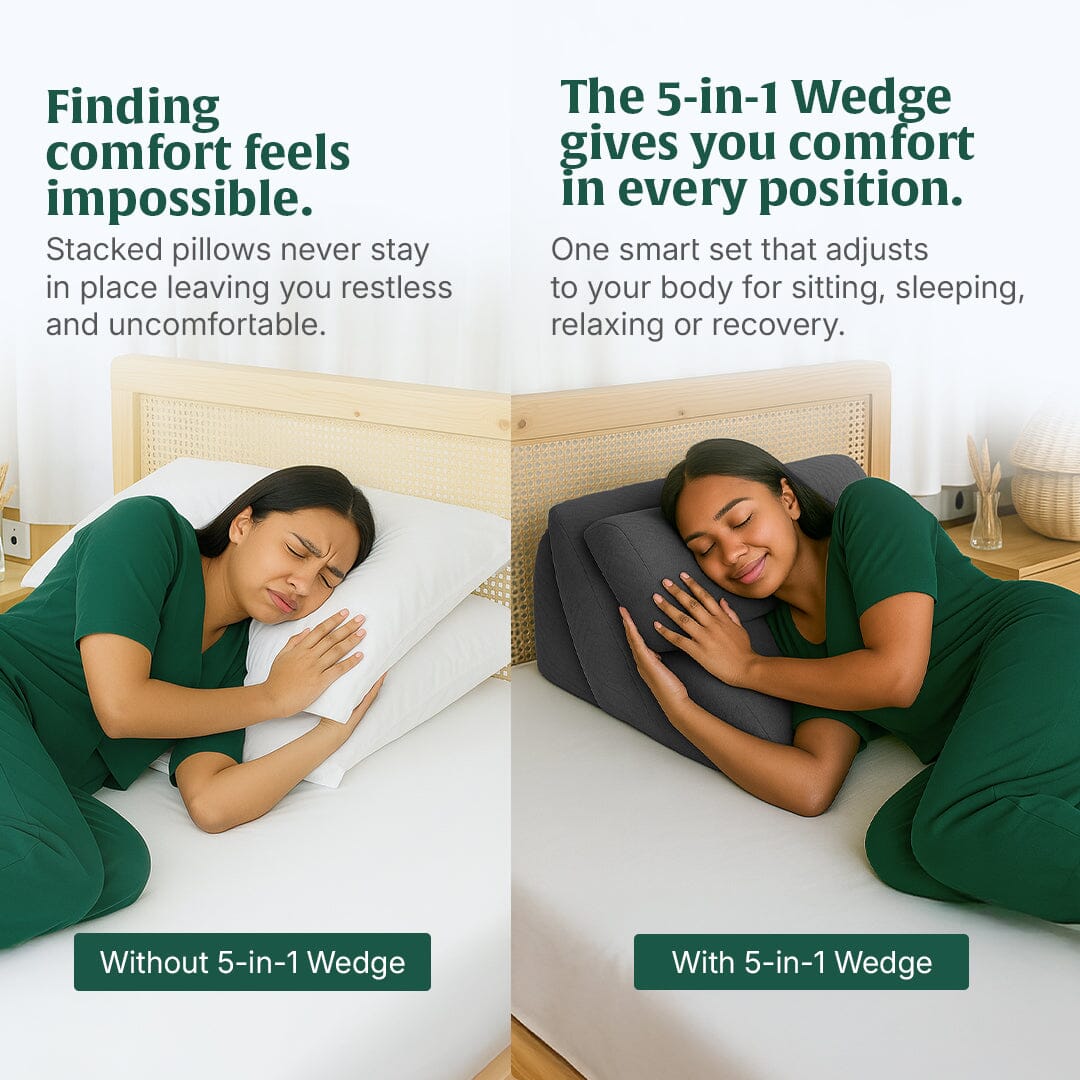 FlexiWedge Comfort Pillow Set - Grey - Regular Pillow - The White Willow