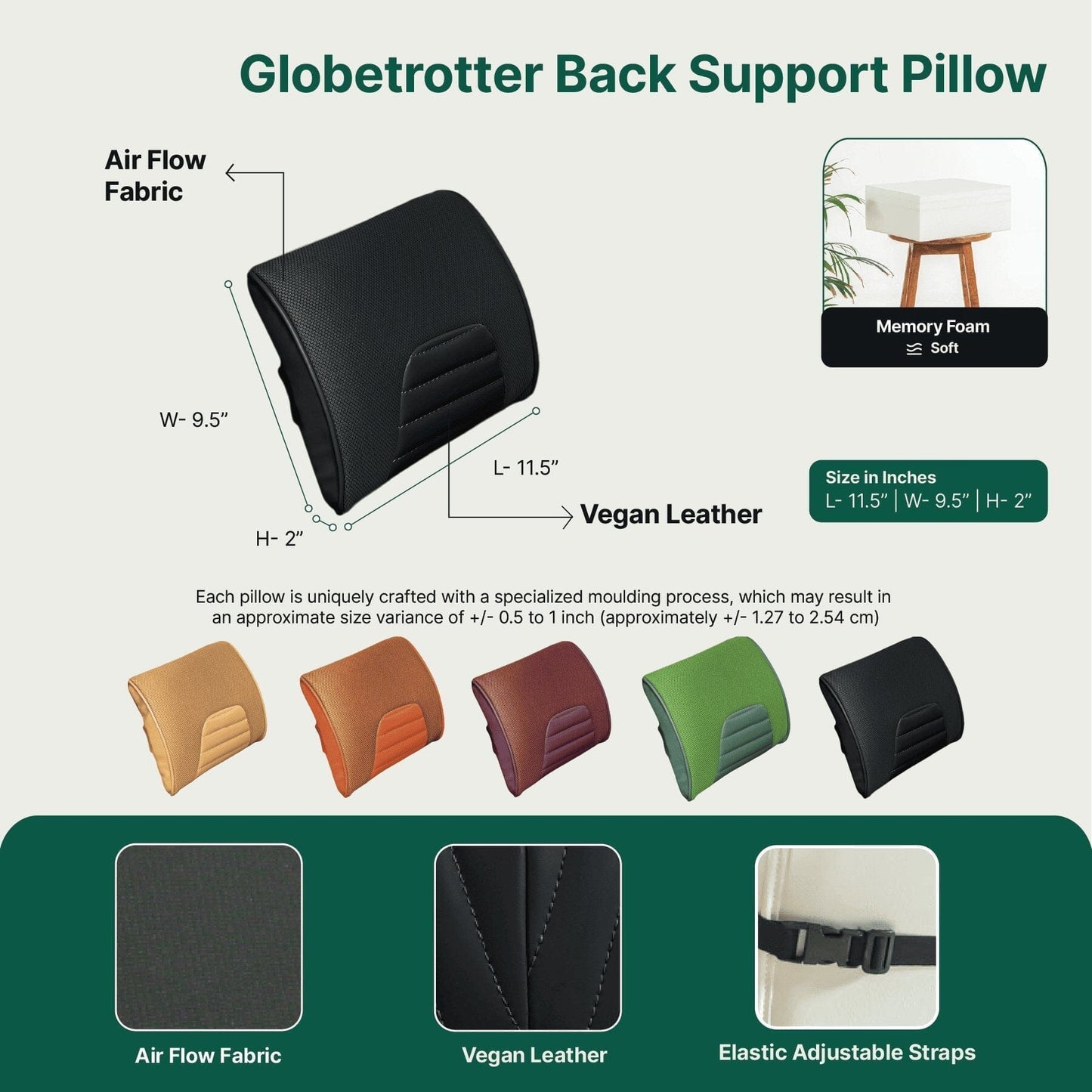 Globetrotter Back Support Pillow Travel Pillow The White Willow