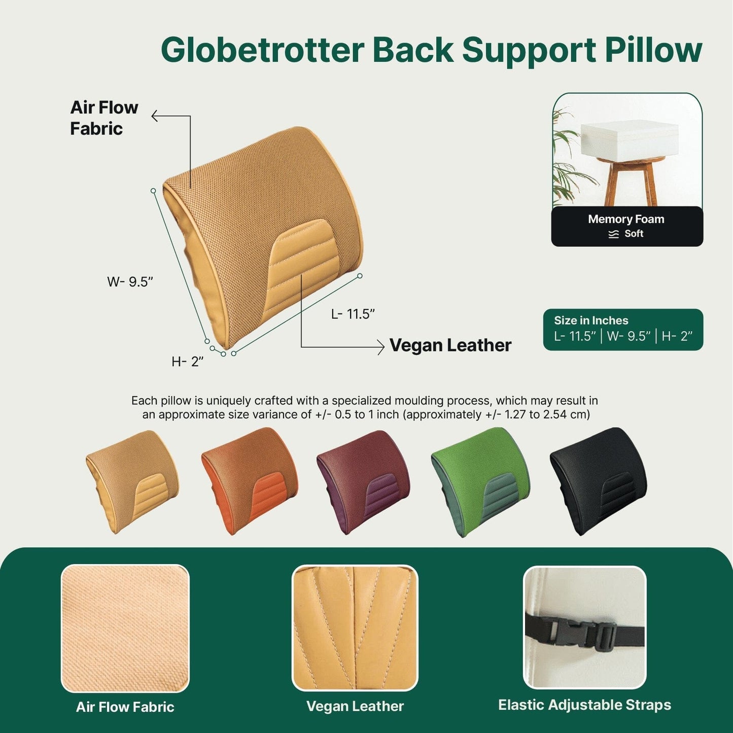 Globetrotter Back Support Pillow Travel Pillow The White Willow