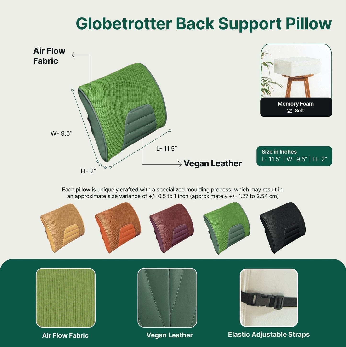 Globetrotter Back Support Pillow Travel Pillow The White Willow
