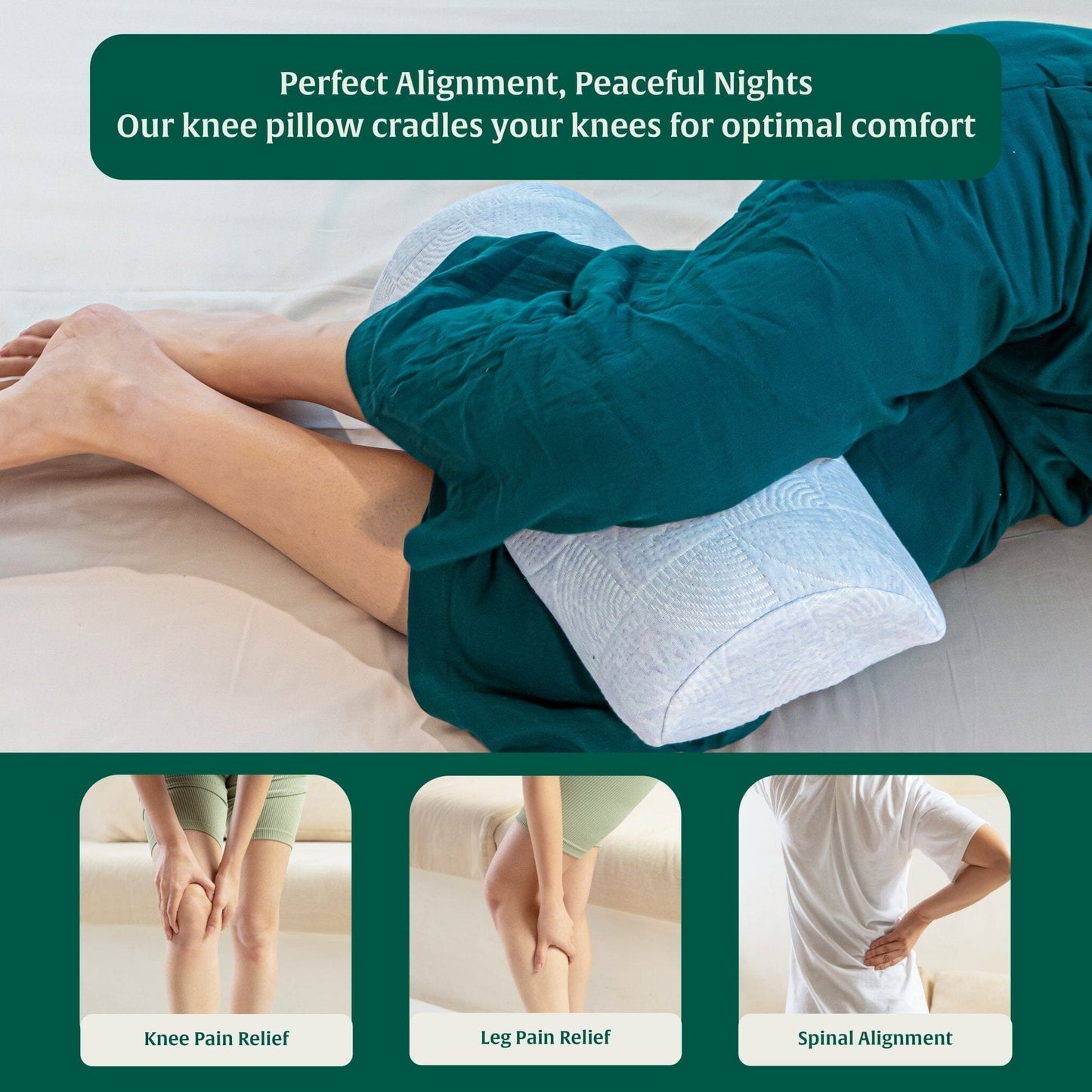 HalfMoon Harmony Knee Pillow Leg Support Pillow The White Willow