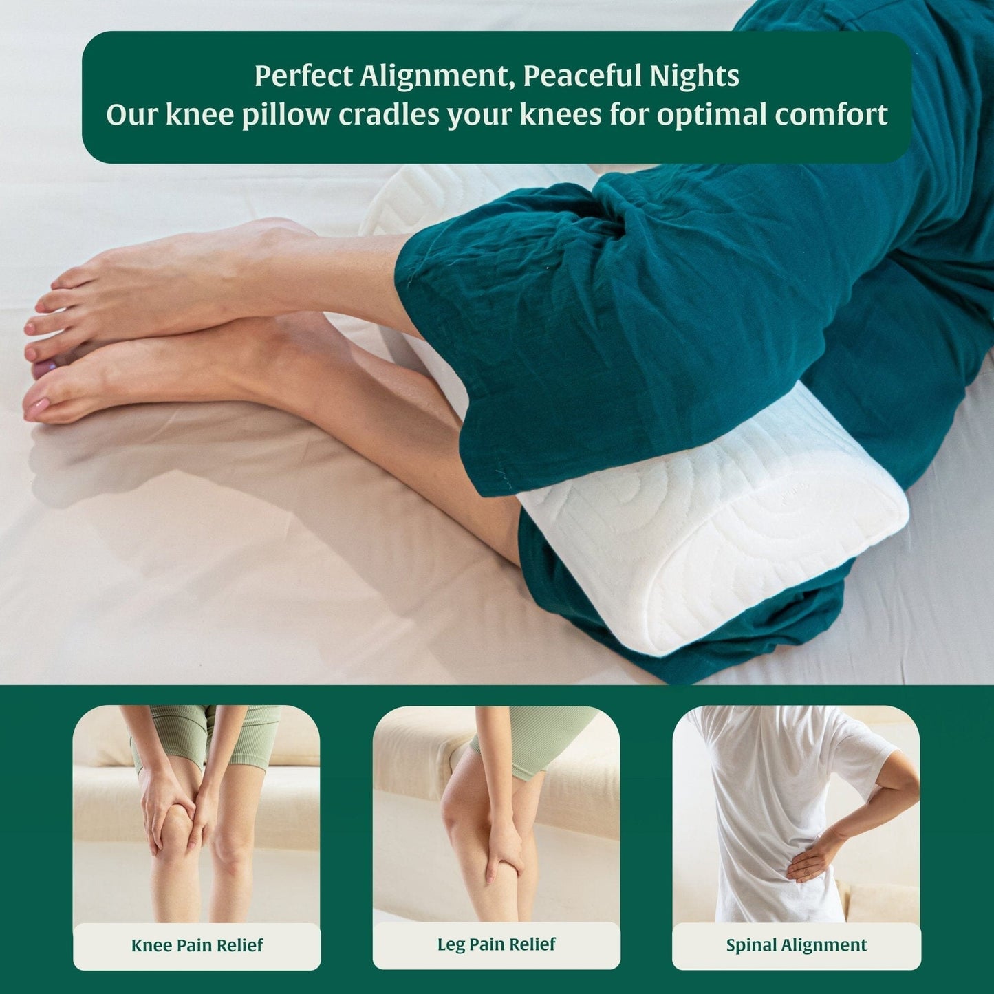 HalfMoon Harmony Knee Pillow Leg Support Pillow The White Willow