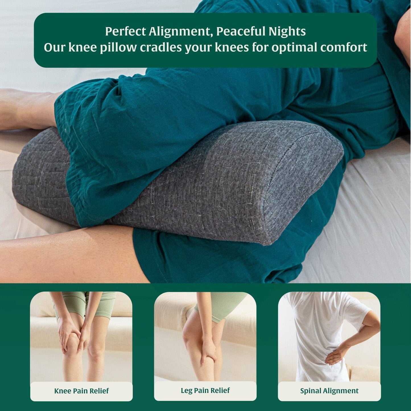 HalfMoon Harmony Knee Pillow Leg Support Pillow The White Willow