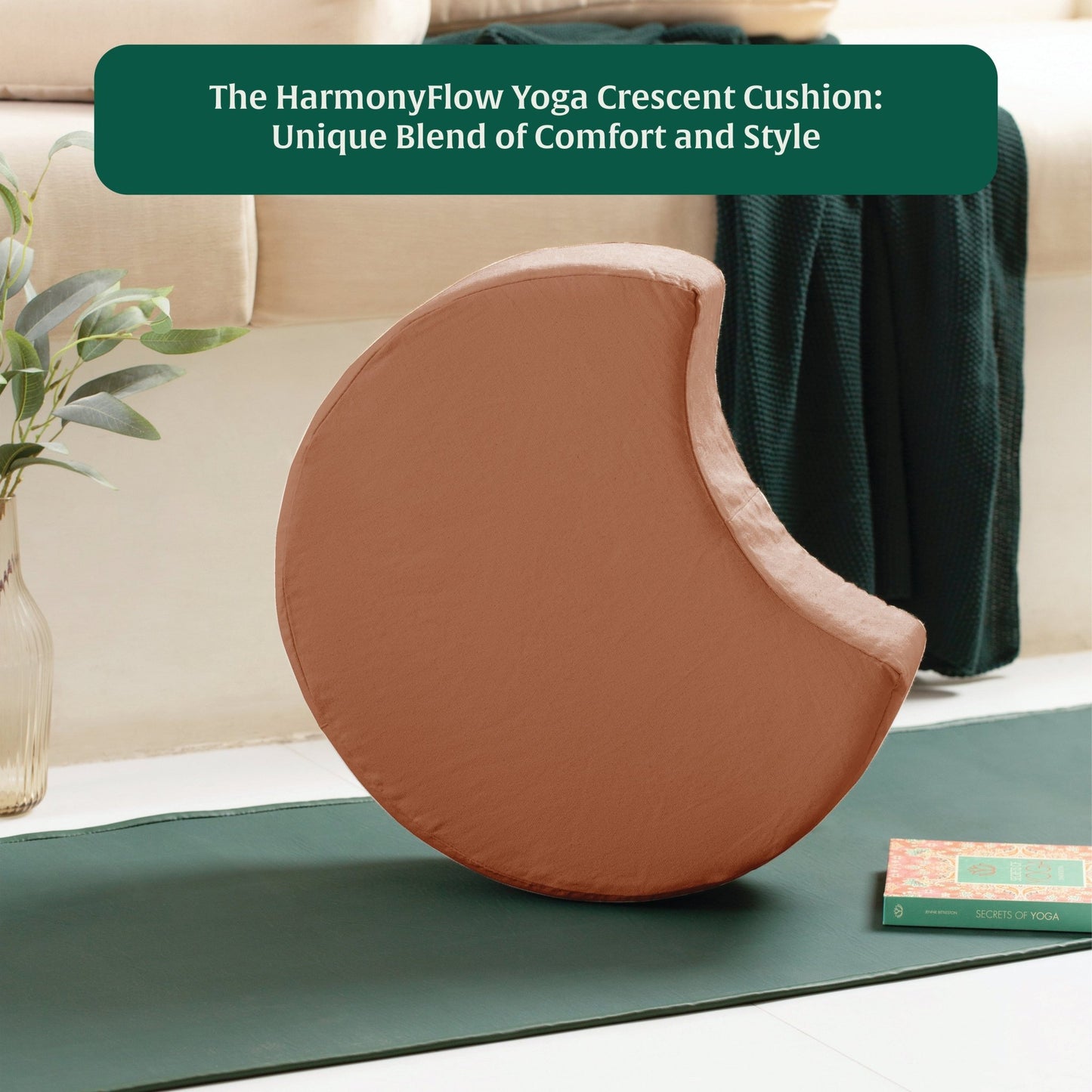 HarmonyFlow Yoga Crescent Seat Cushion - The White Willow