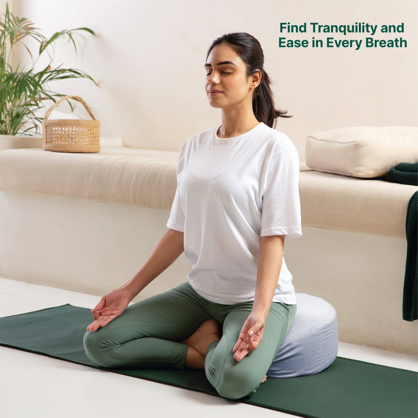 HarmonyFlow Yoga Crescent Seat Cushion - The White Willow
