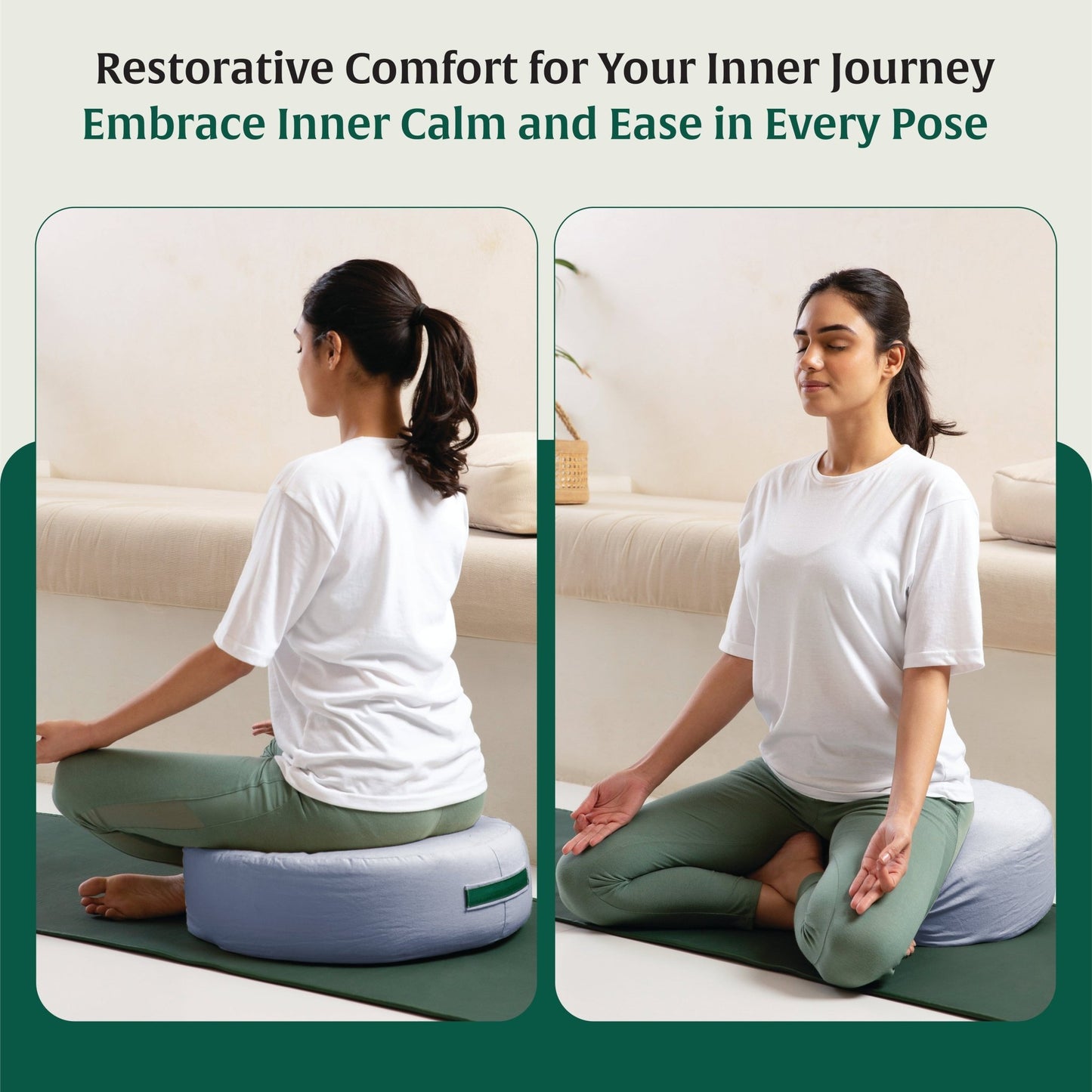 HarmonyFlow Yoga Crescent Seat Cushion - The White Willow