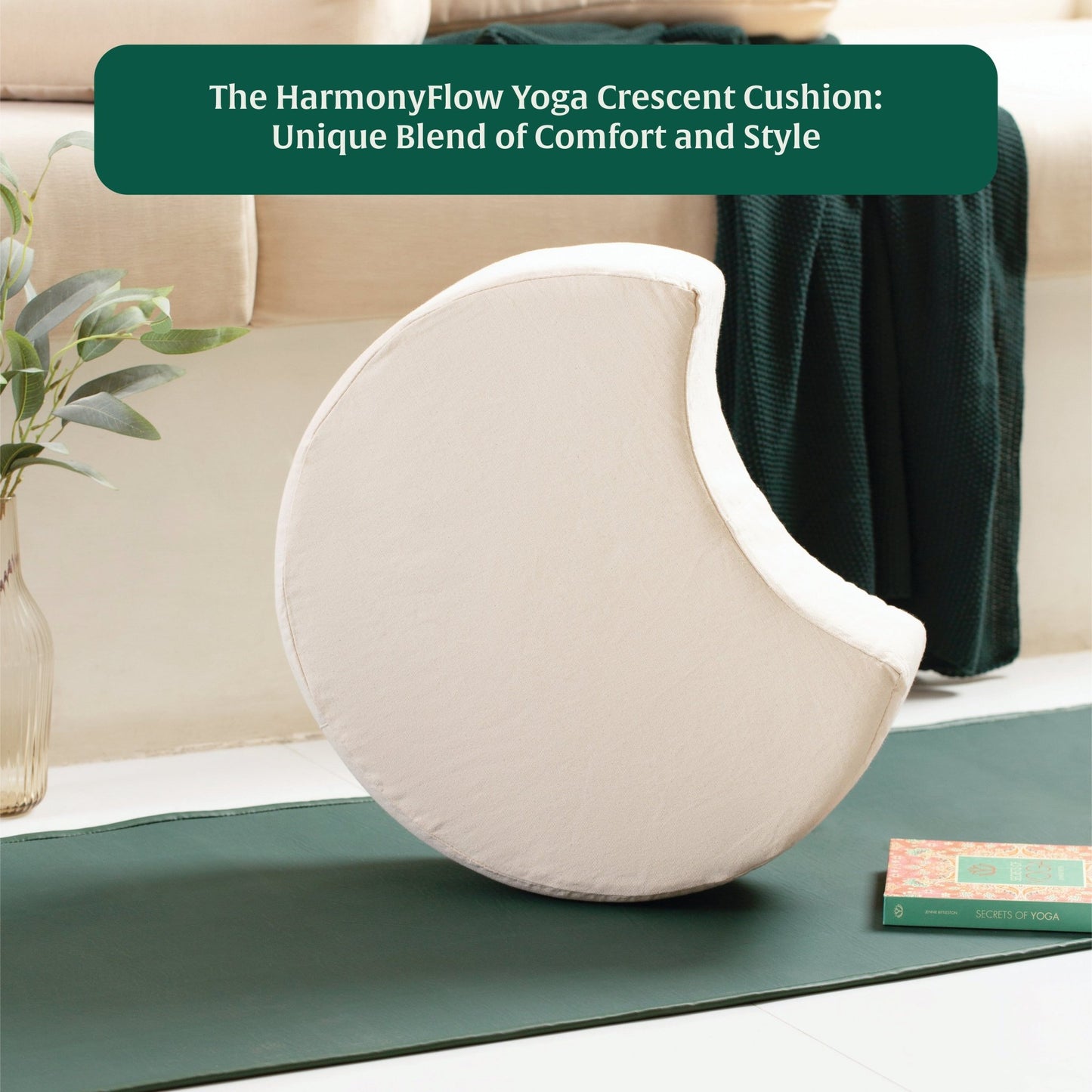 HarmonyFlow Yoga Crescent Seat Cushion - The White Willow