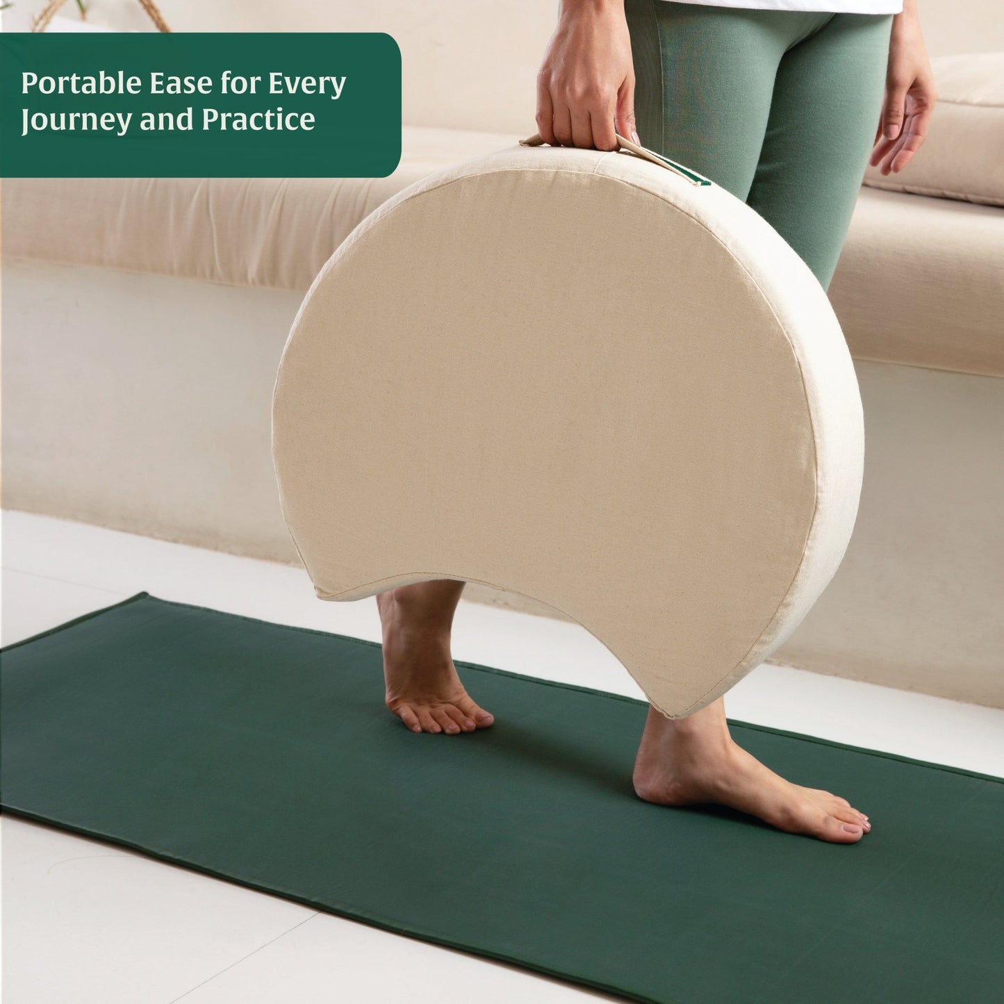 HarmonyFlow Yoga Crescent Seat Cushion - The White Willow