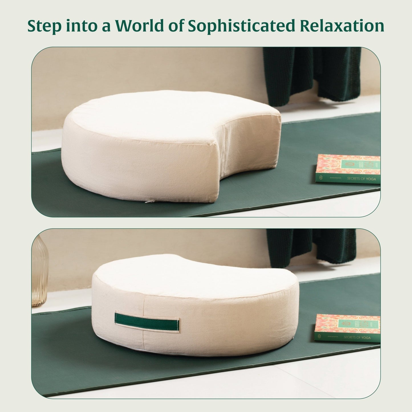 HarmonyFlow Yoga Crescent Seat Cushion - The White Willow