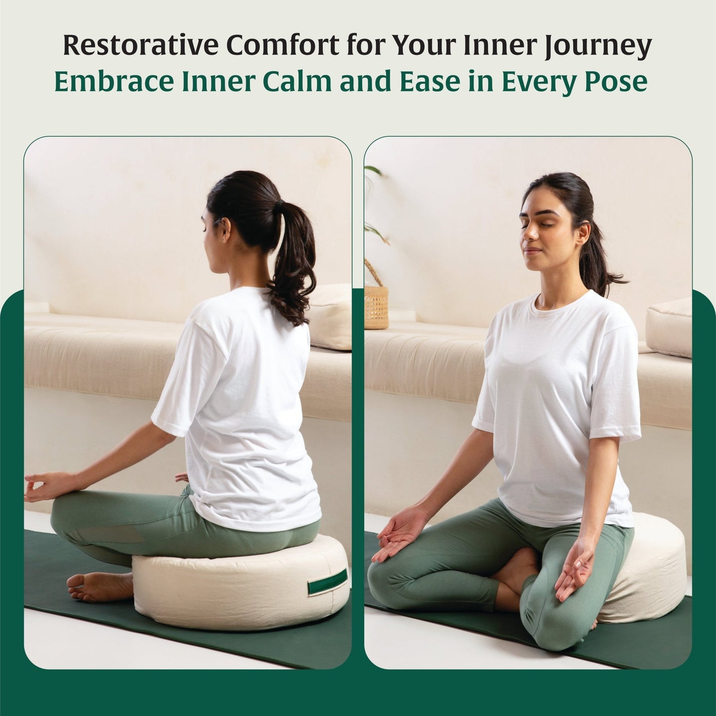 HarmonyFlow Yoga Crescent Seat Cushion - The White Willow