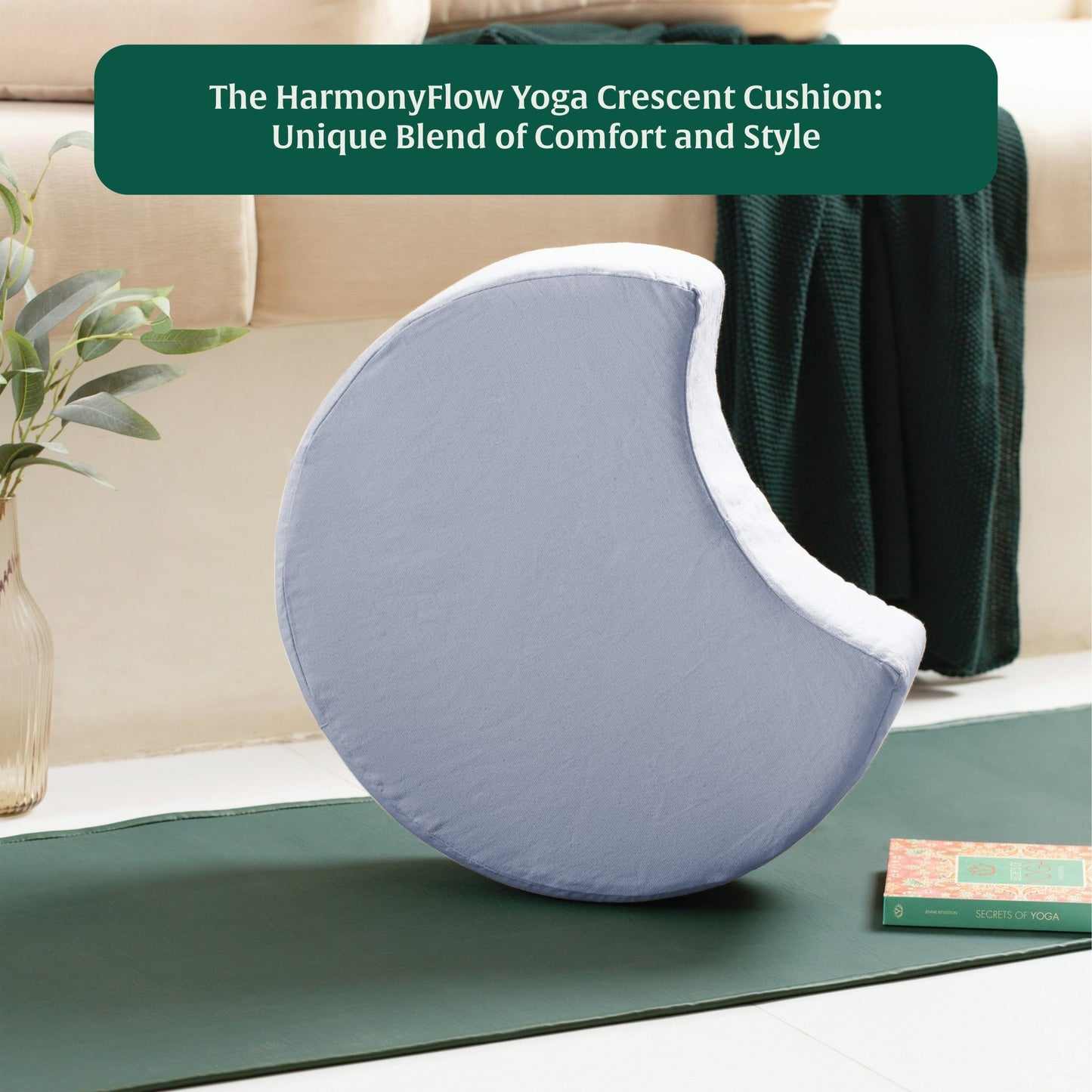 HarmonyFlow Yoga Crescent Seat Cushion - The White Willow