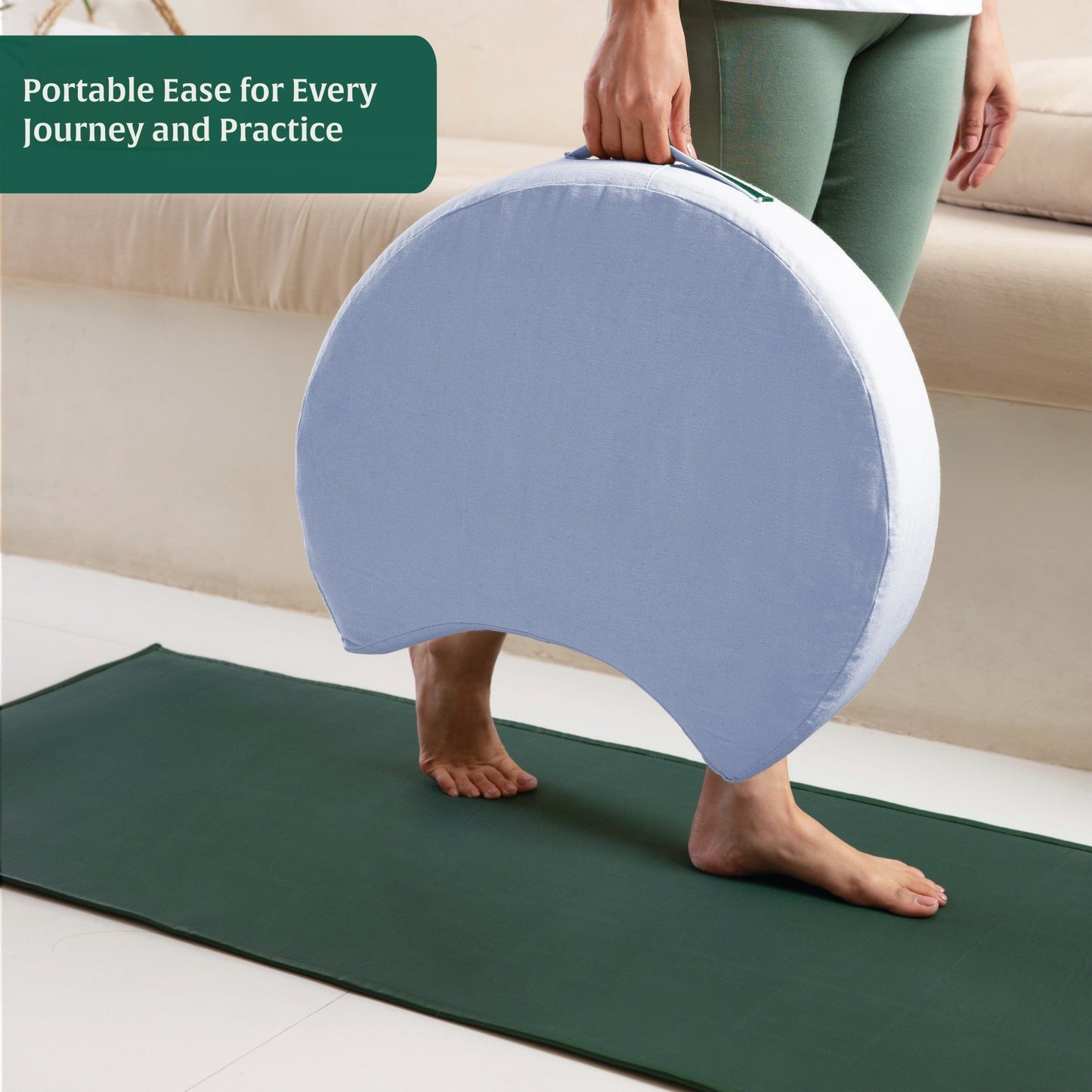 HarmonyFlow Yoga Crescent Seat Cushion - The White Willow