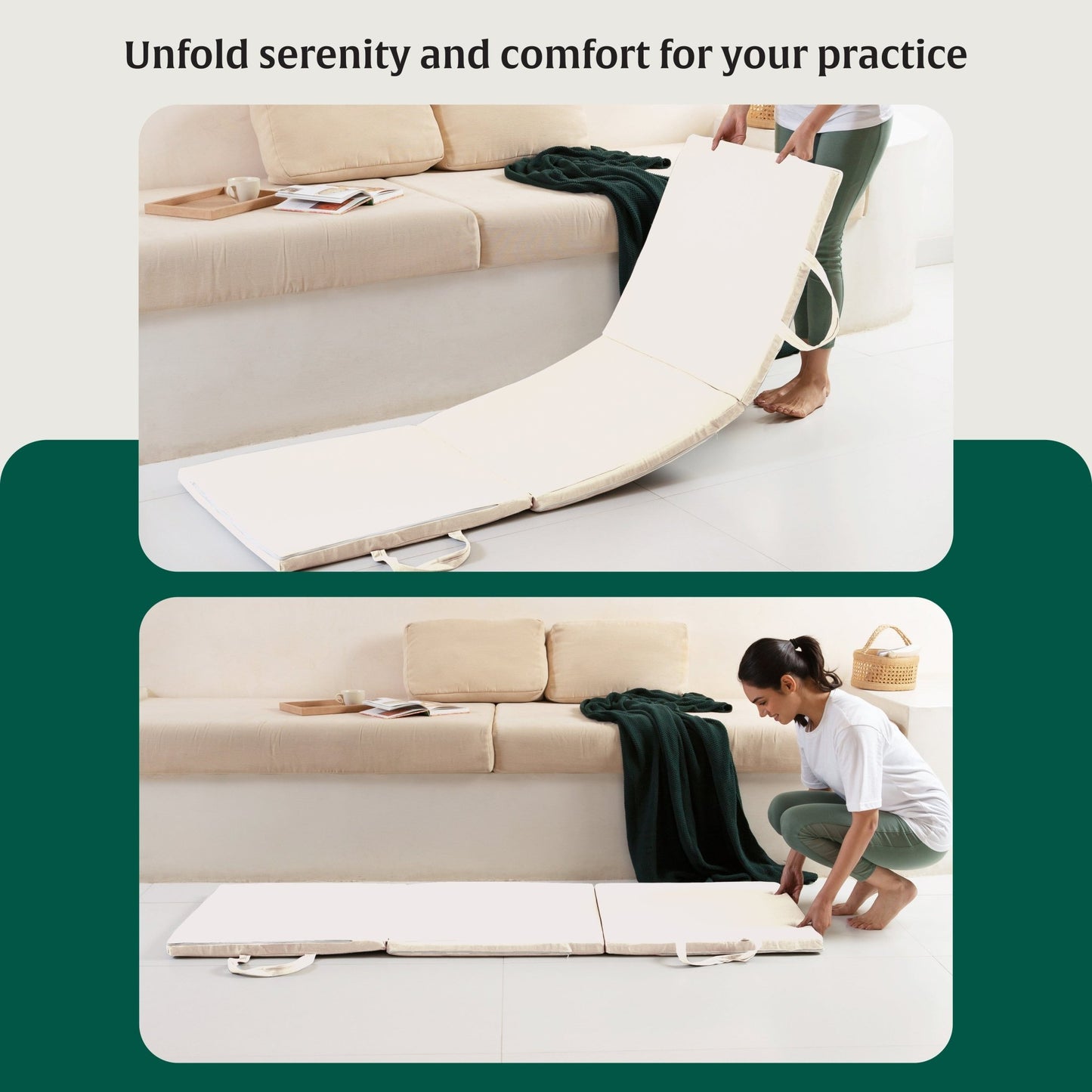 HarmonyFlow Yoga Foldable Mat - Regular Pillow - The White Willow