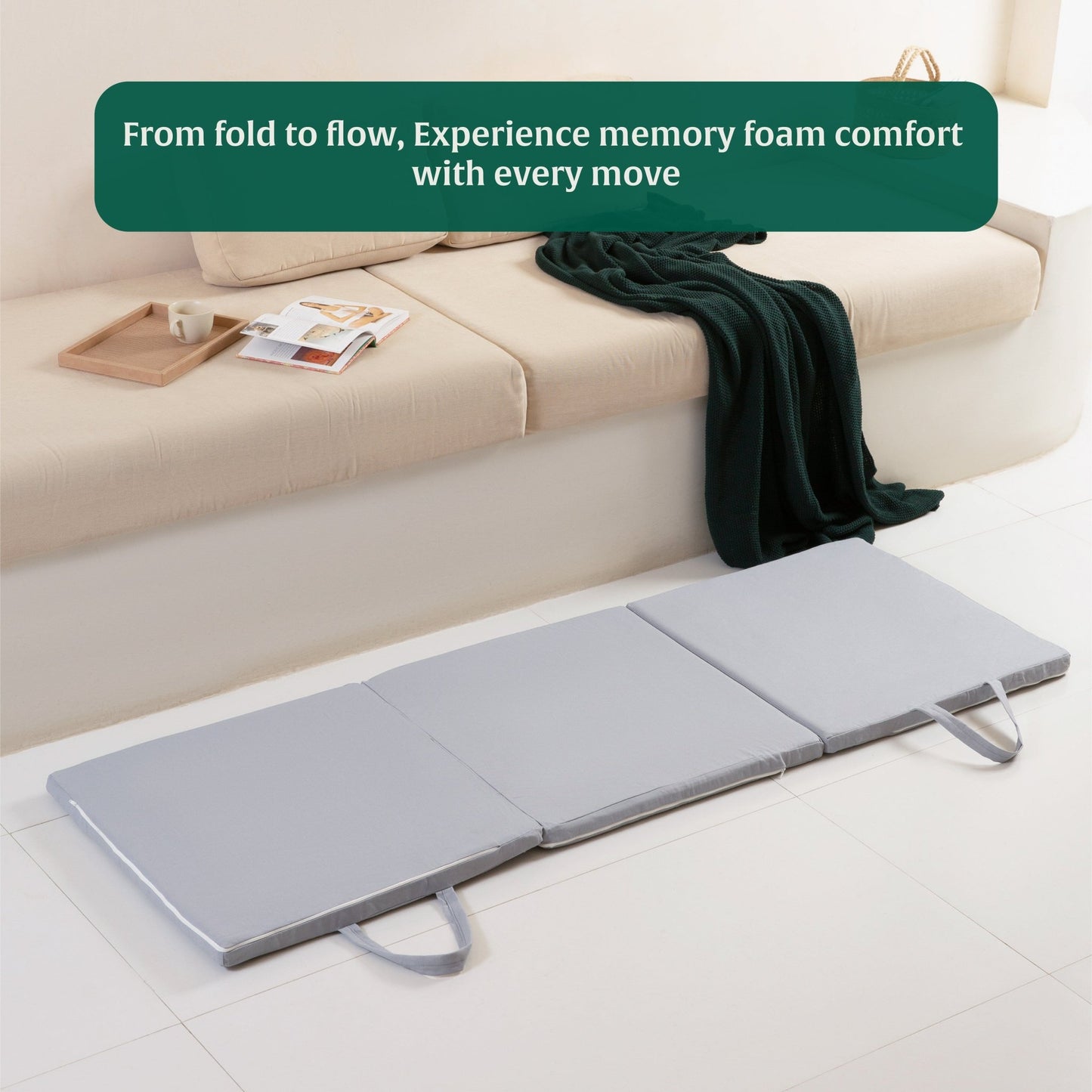 HarmonyFlow Yoga Foldable Mat - Regular Pillow - The White Willow