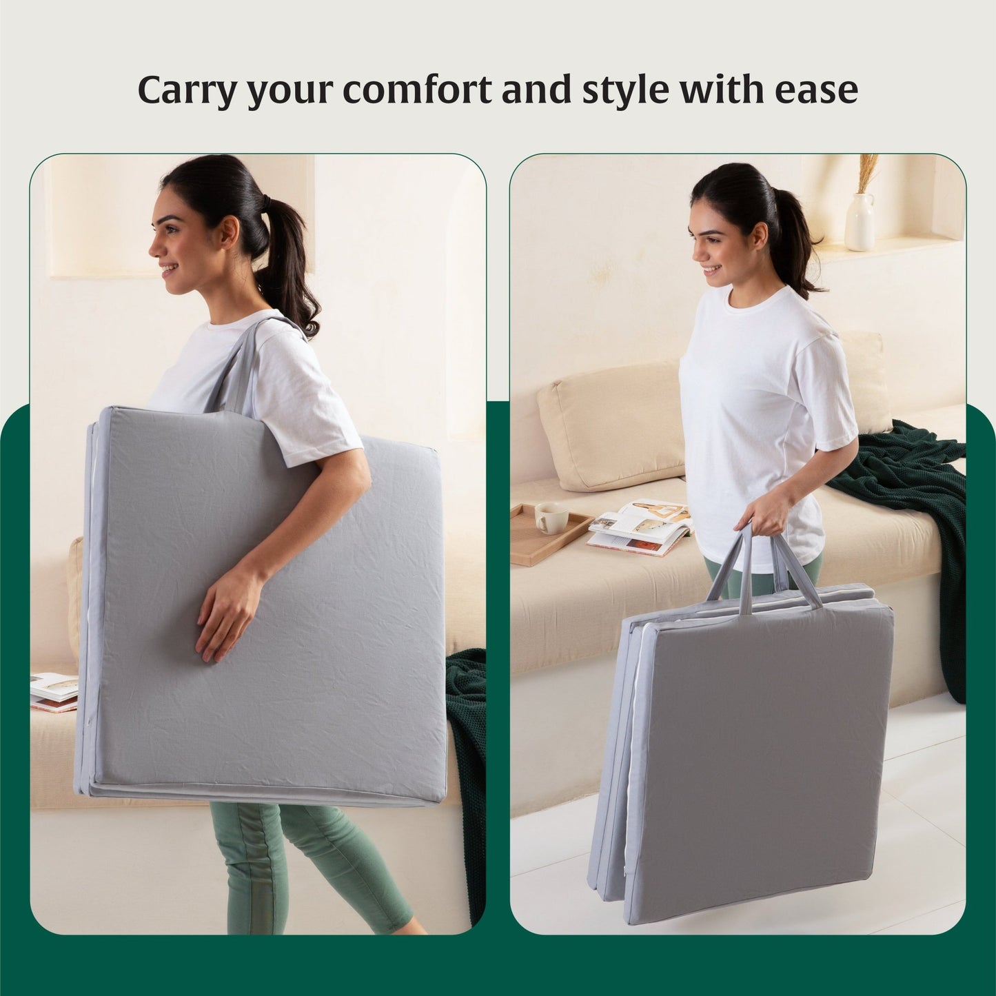 HarmonyFlow Yoga Foldable Mat - Regular Pillow - The White Willow