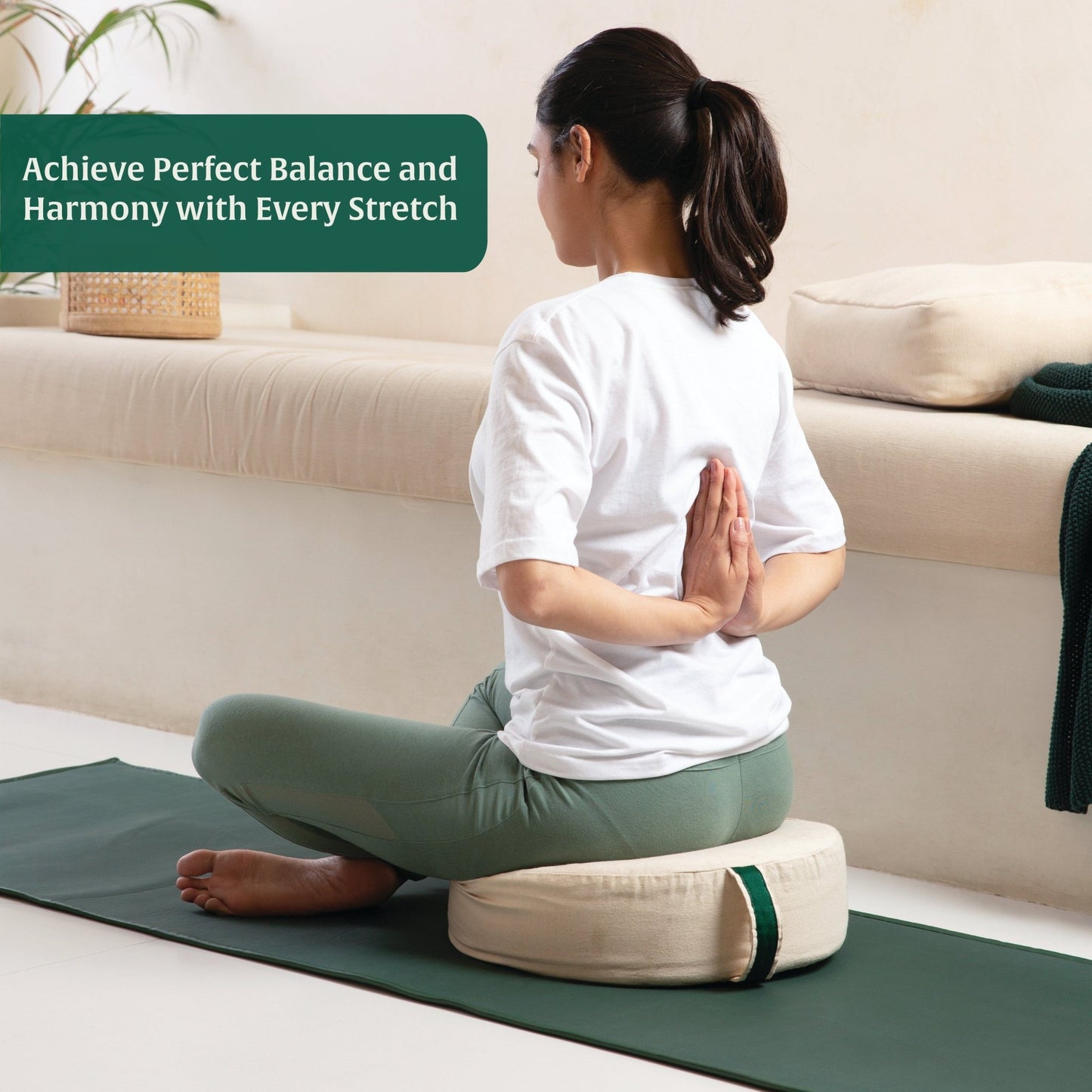 HarmonyFlow Yoga Oval Cushion - Regular Pillow - The White Willow