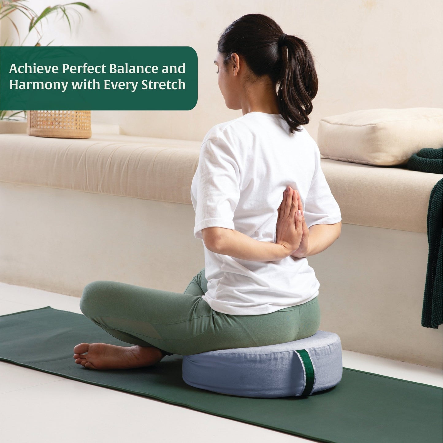 HarmonyFlow Yoga Oval Cushion - Regular Pillow - The White Willow