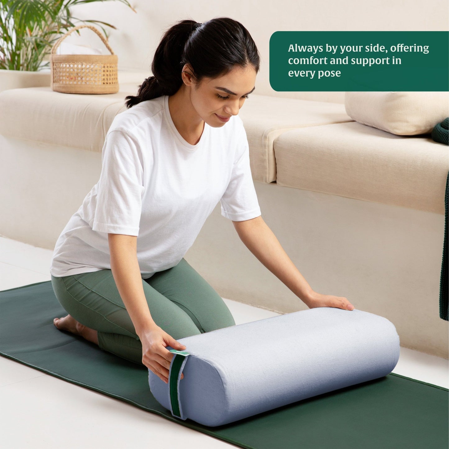 HarmonyFlow Yoga Rectangular Bolster - Regular Pillow - The White Willow